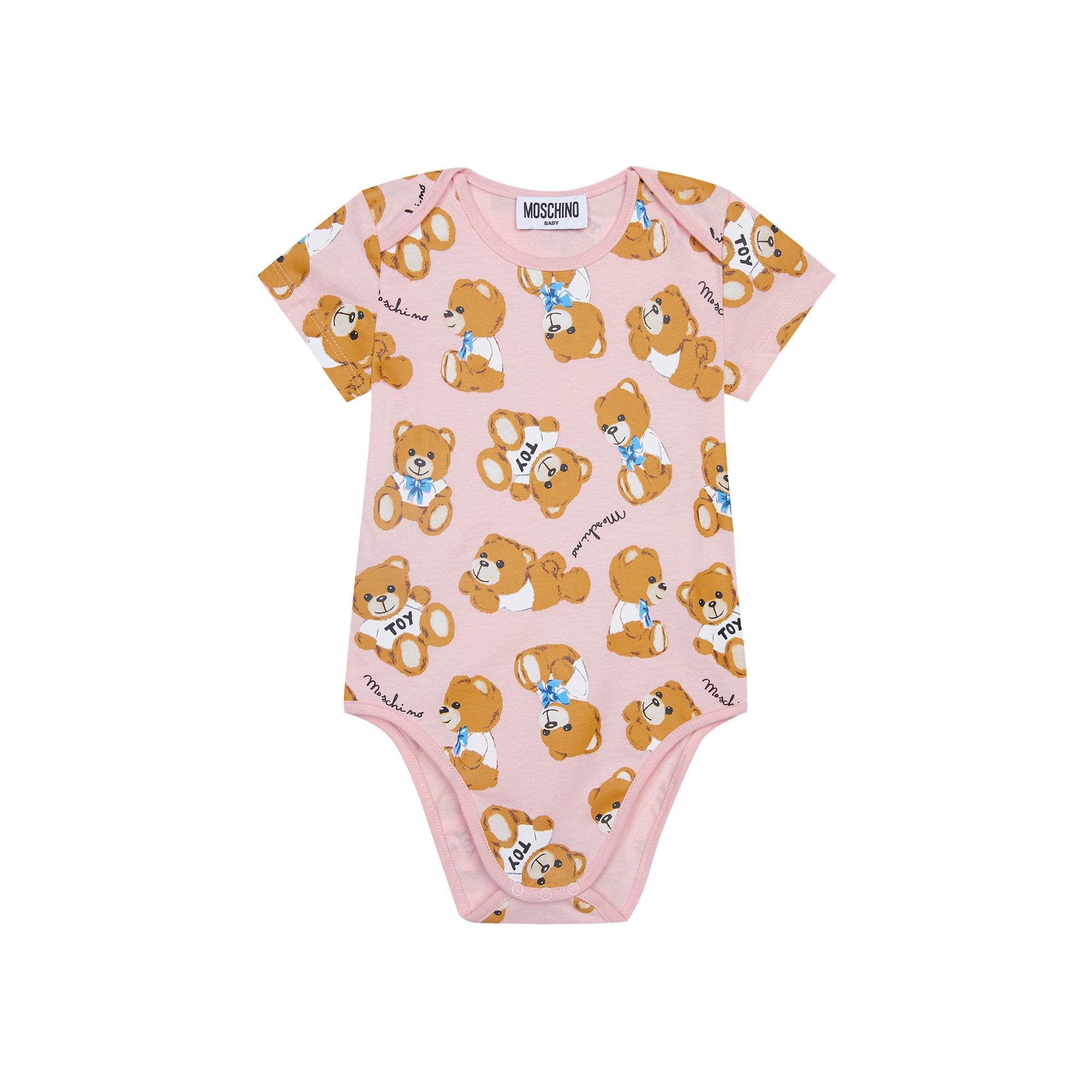 Baby Girls Pink Printed Cotton Babysuit