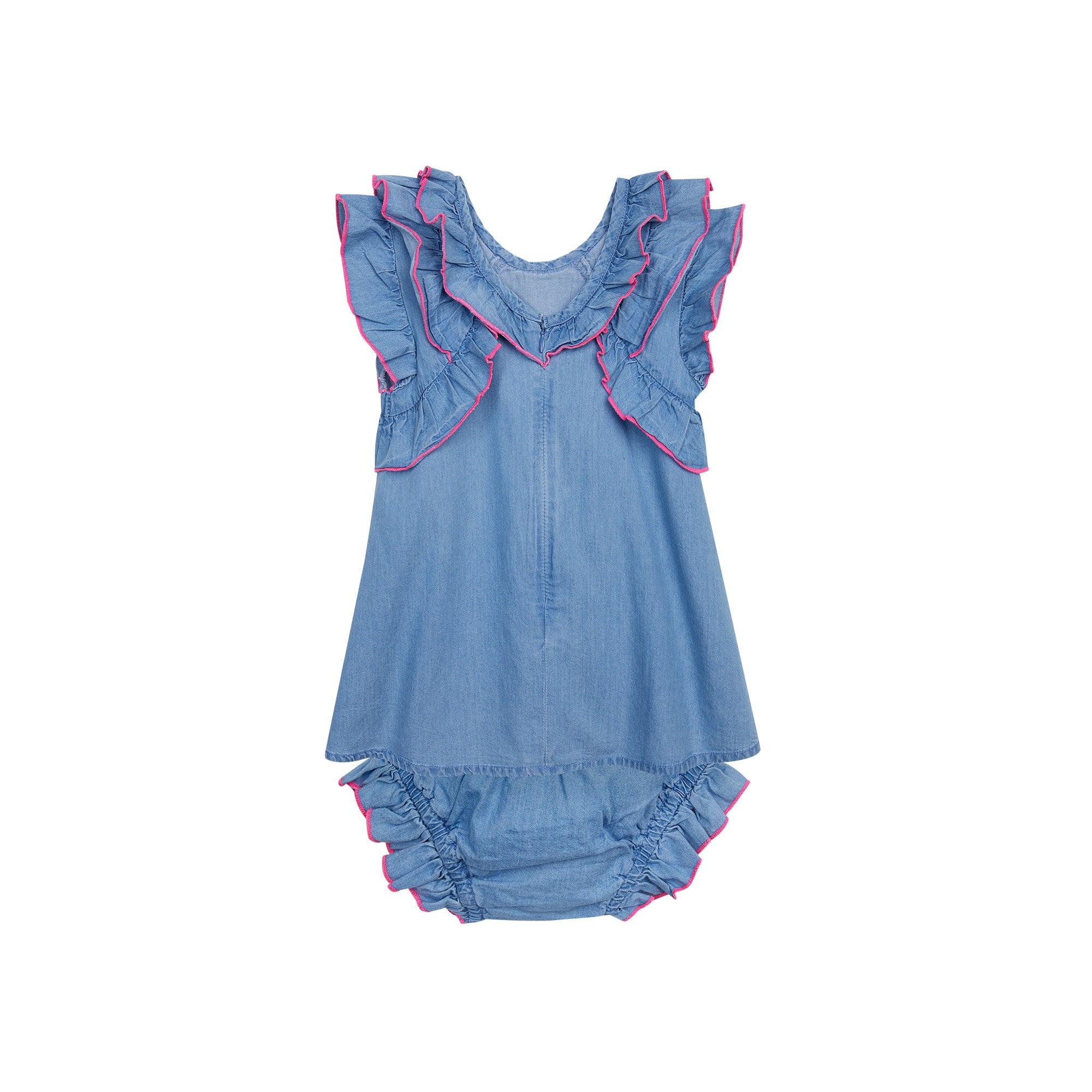 Baby Girls Blue Denim Dress Set