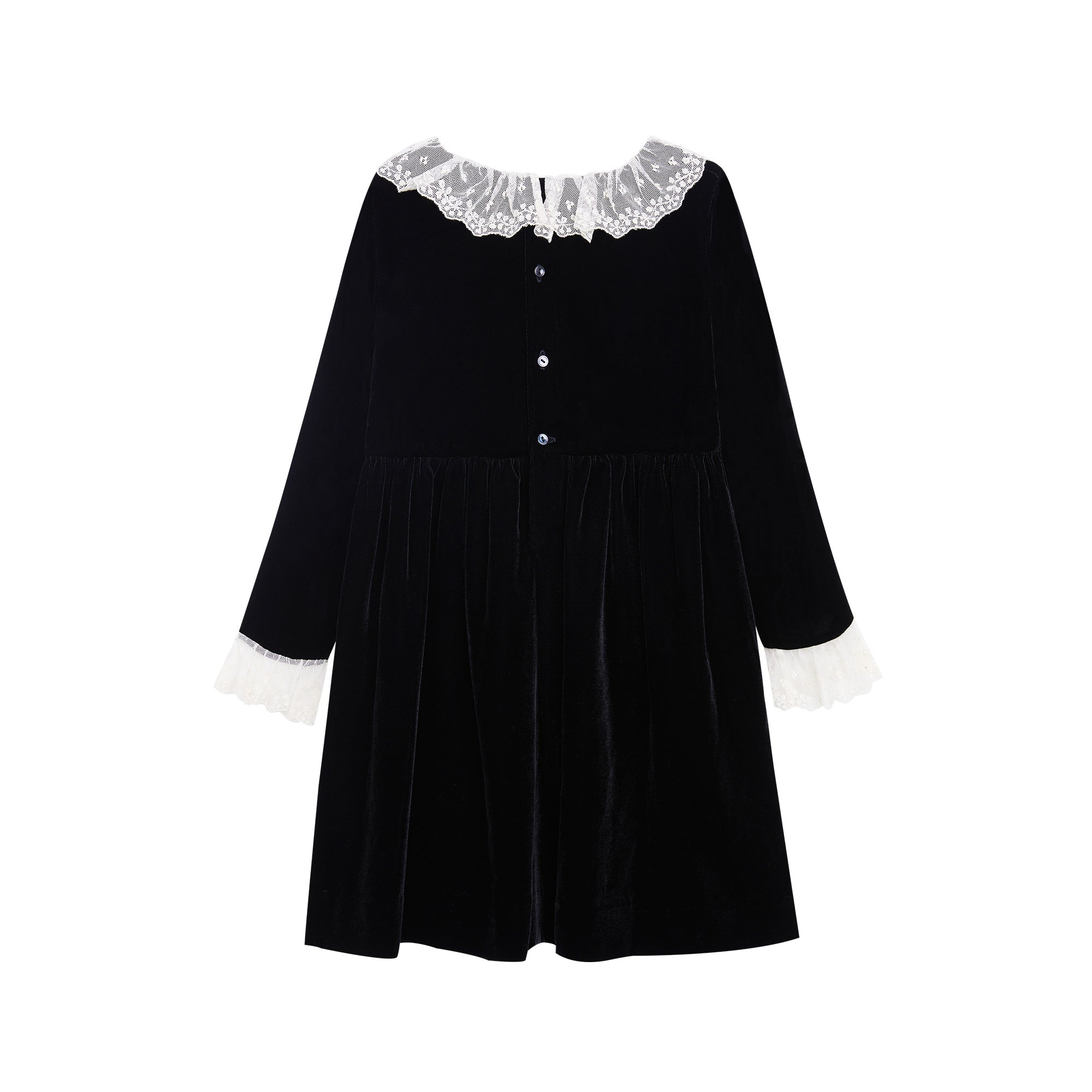 Girls Black Velvet Dress