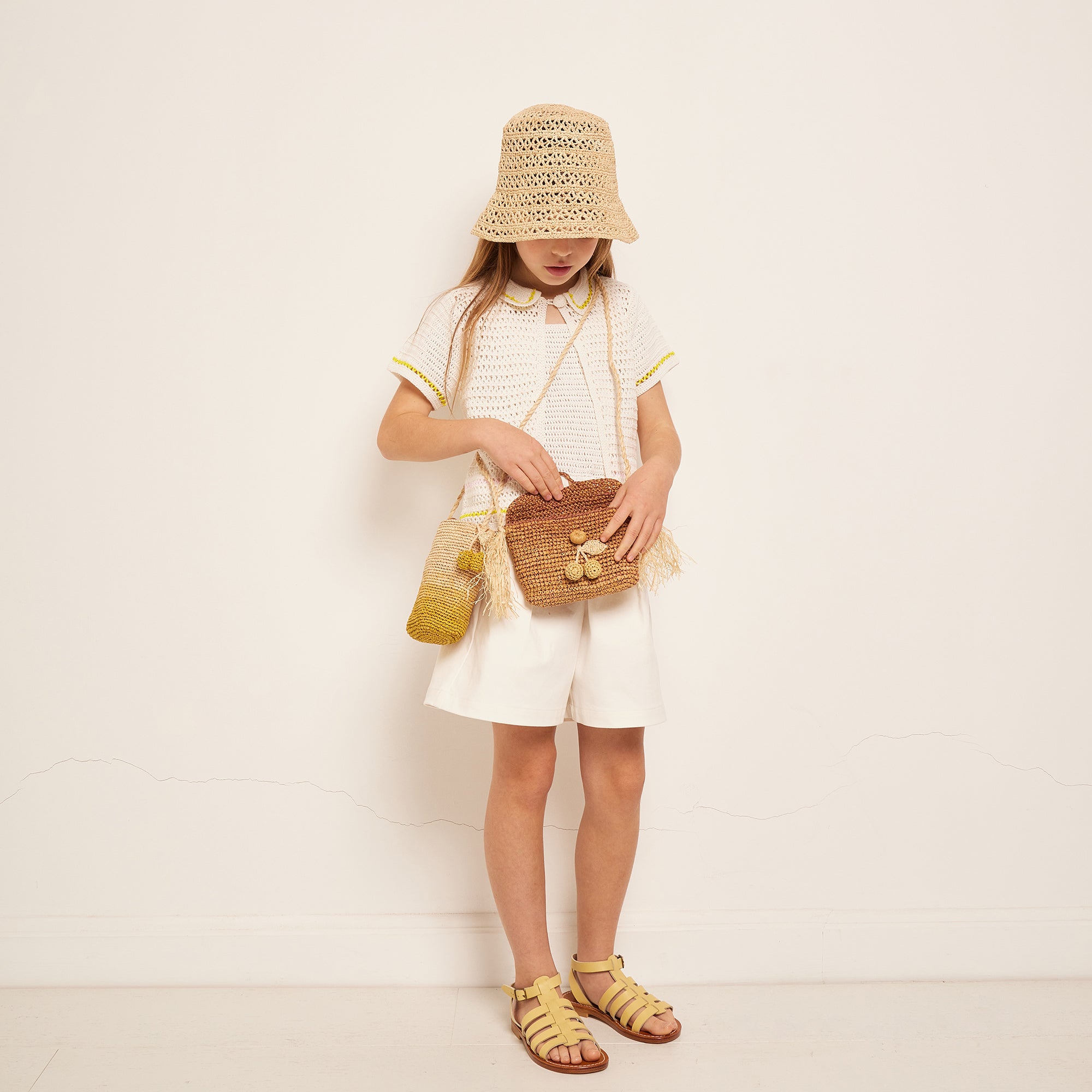 Girls Raphia Shoulder Bag