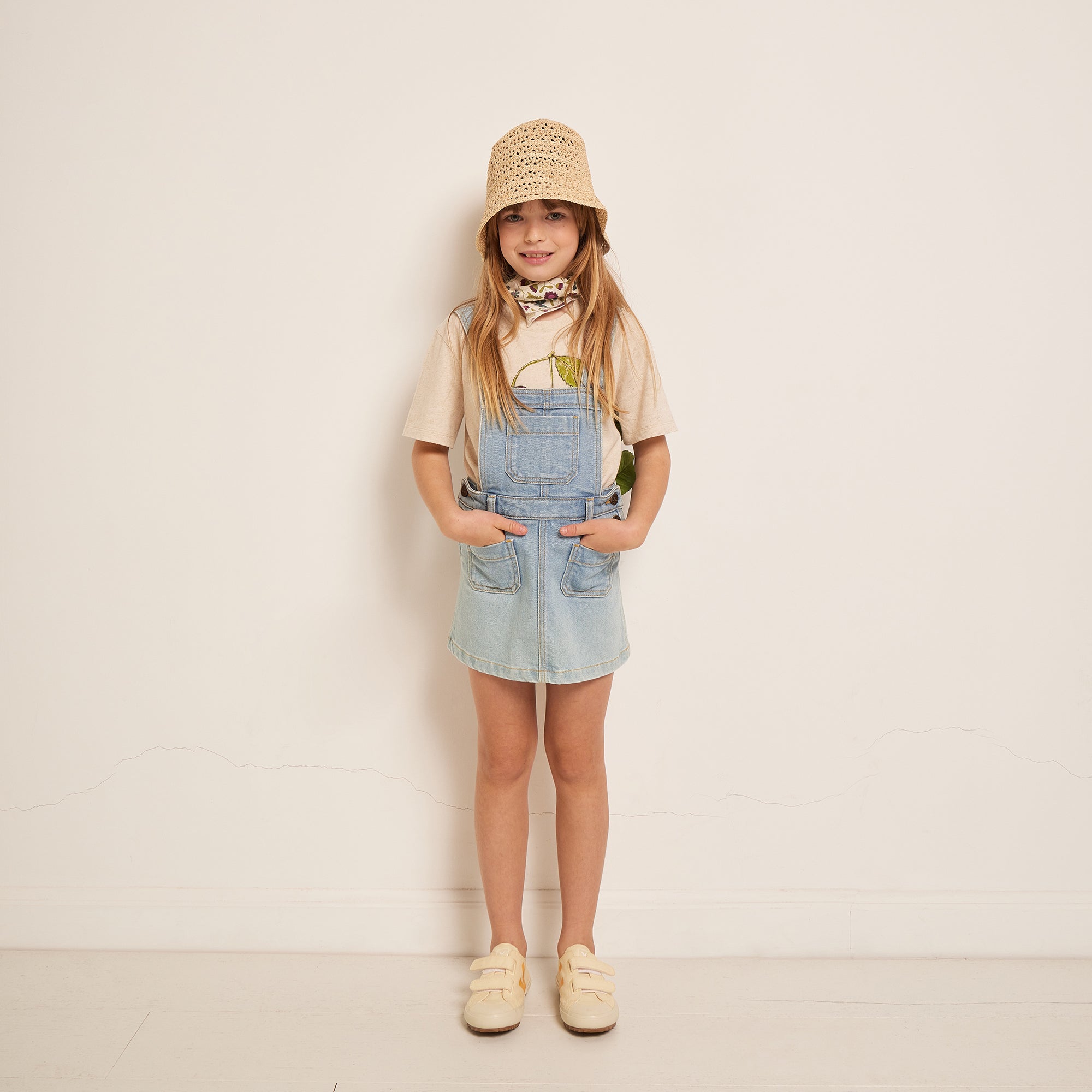 Girls Light Blue Denim Skirt
