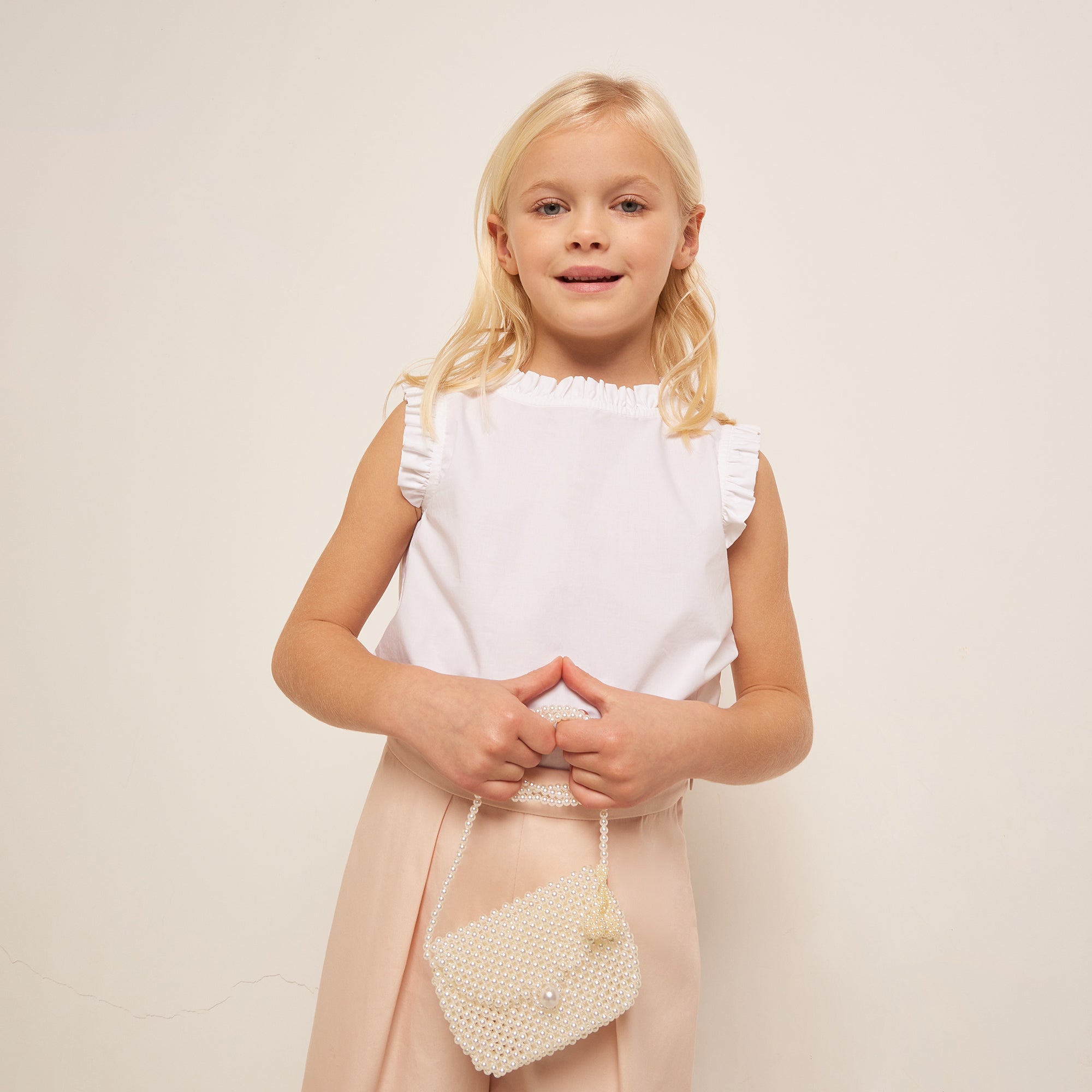 Girls White Cotton Top
