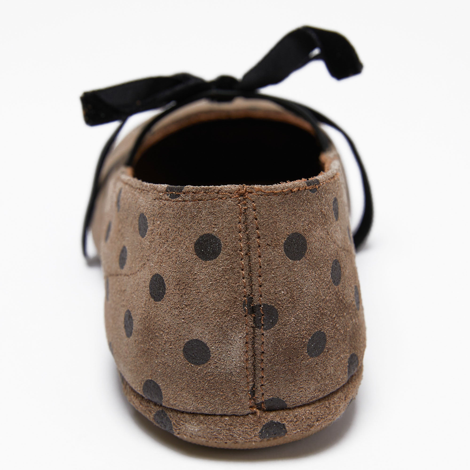 Girls Beige Dots Flat Shoes