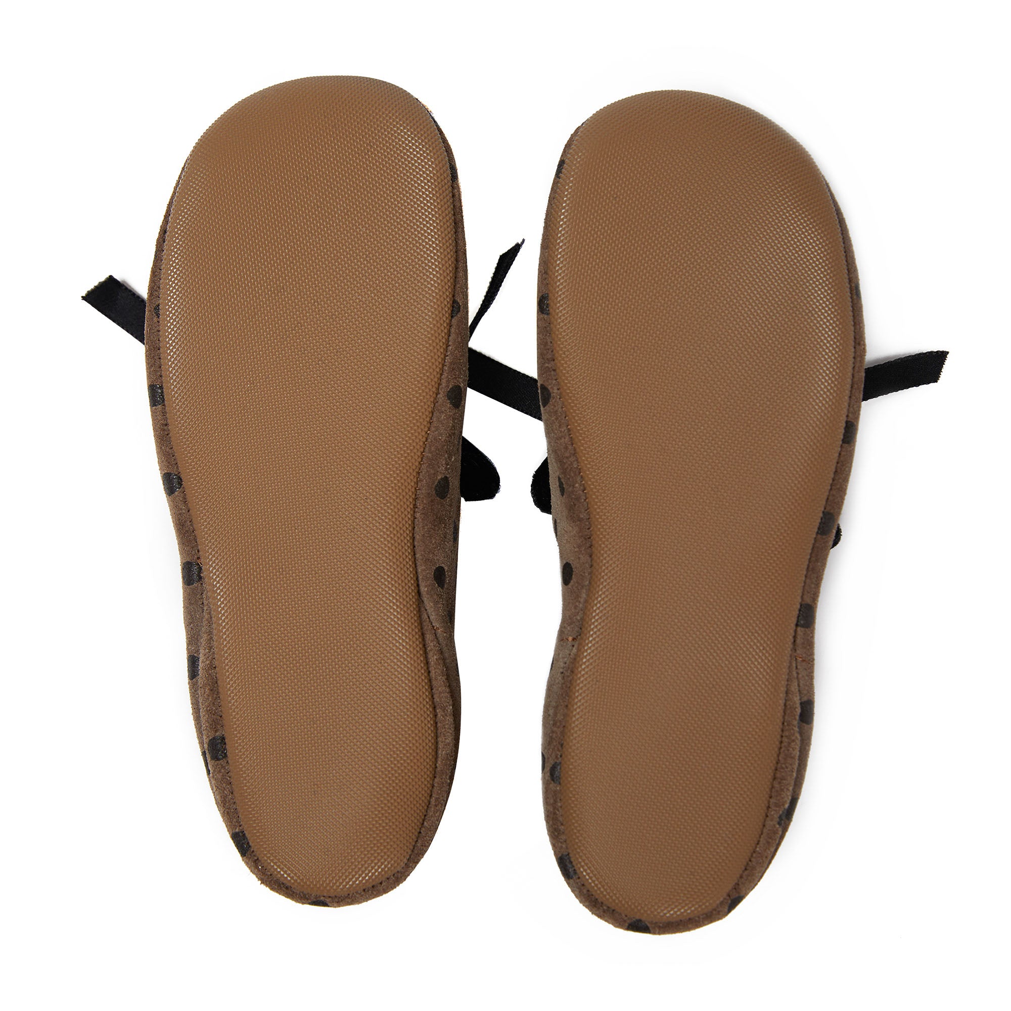 Girls Beige Dots Flat Shoes