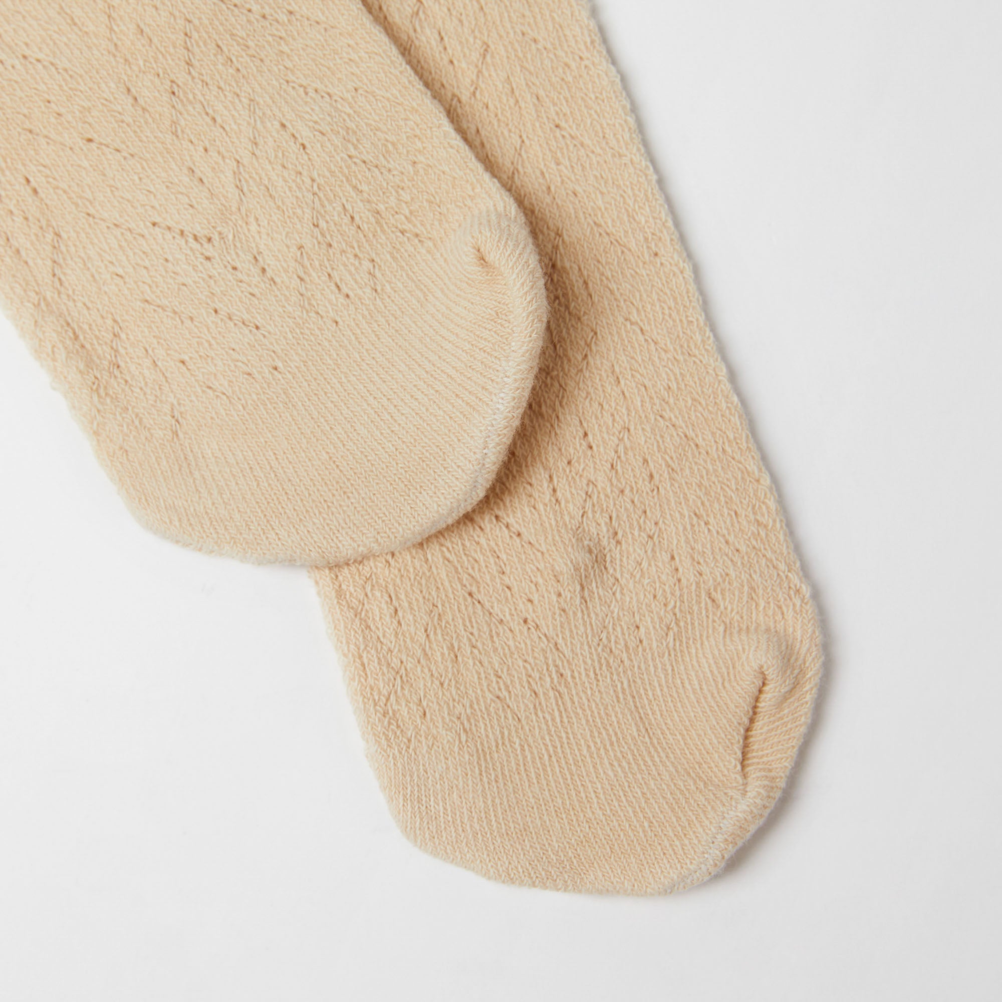 Girls Beige Cotton Tights