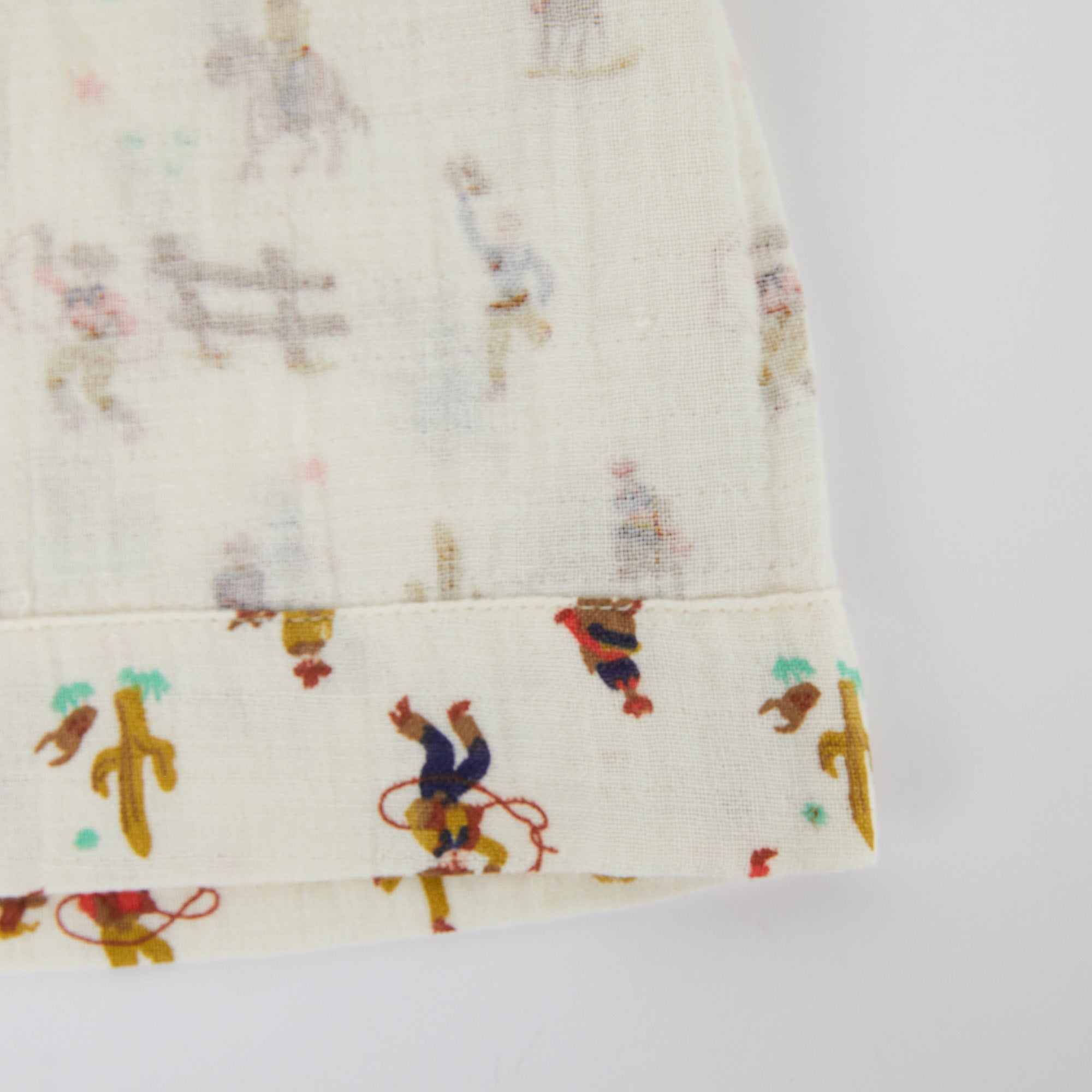 Girls Ivory Printed Cotton Dress