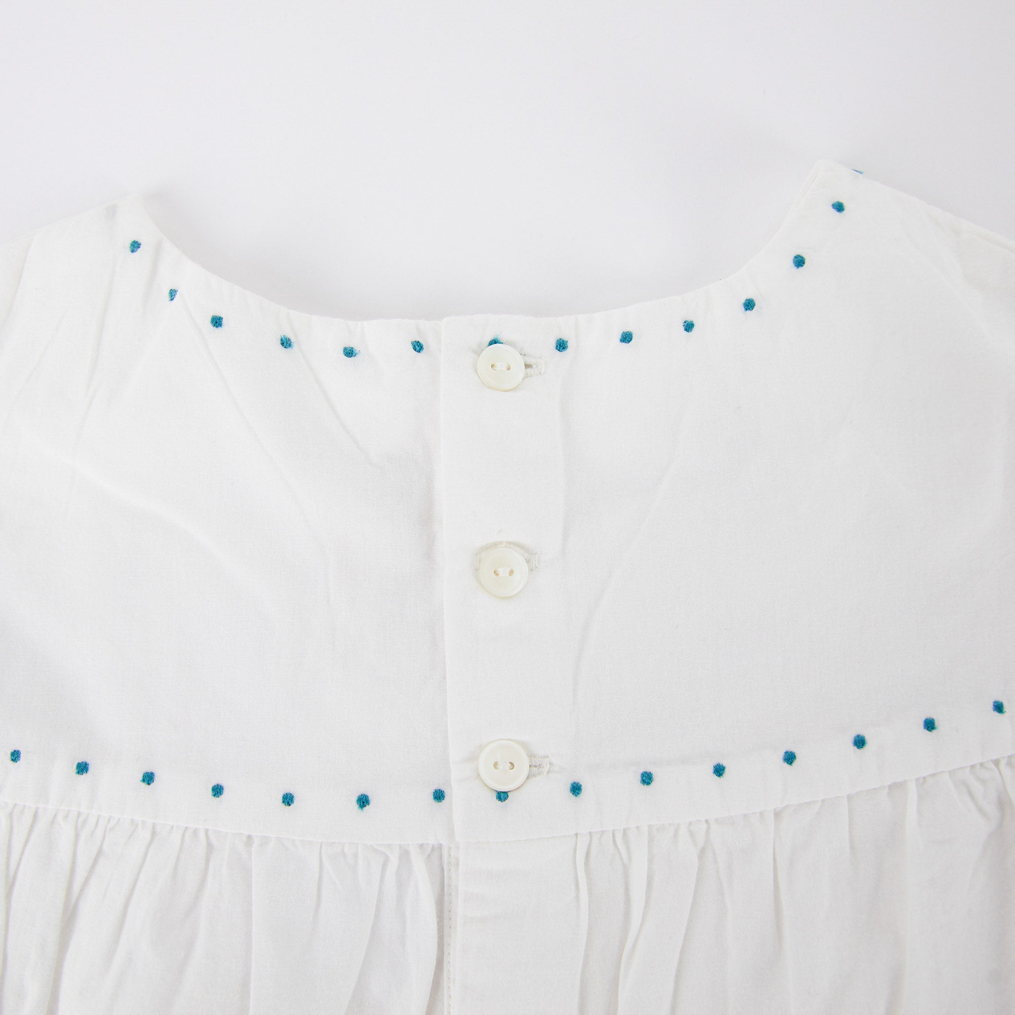 Girls White Embroidered Cotton Top