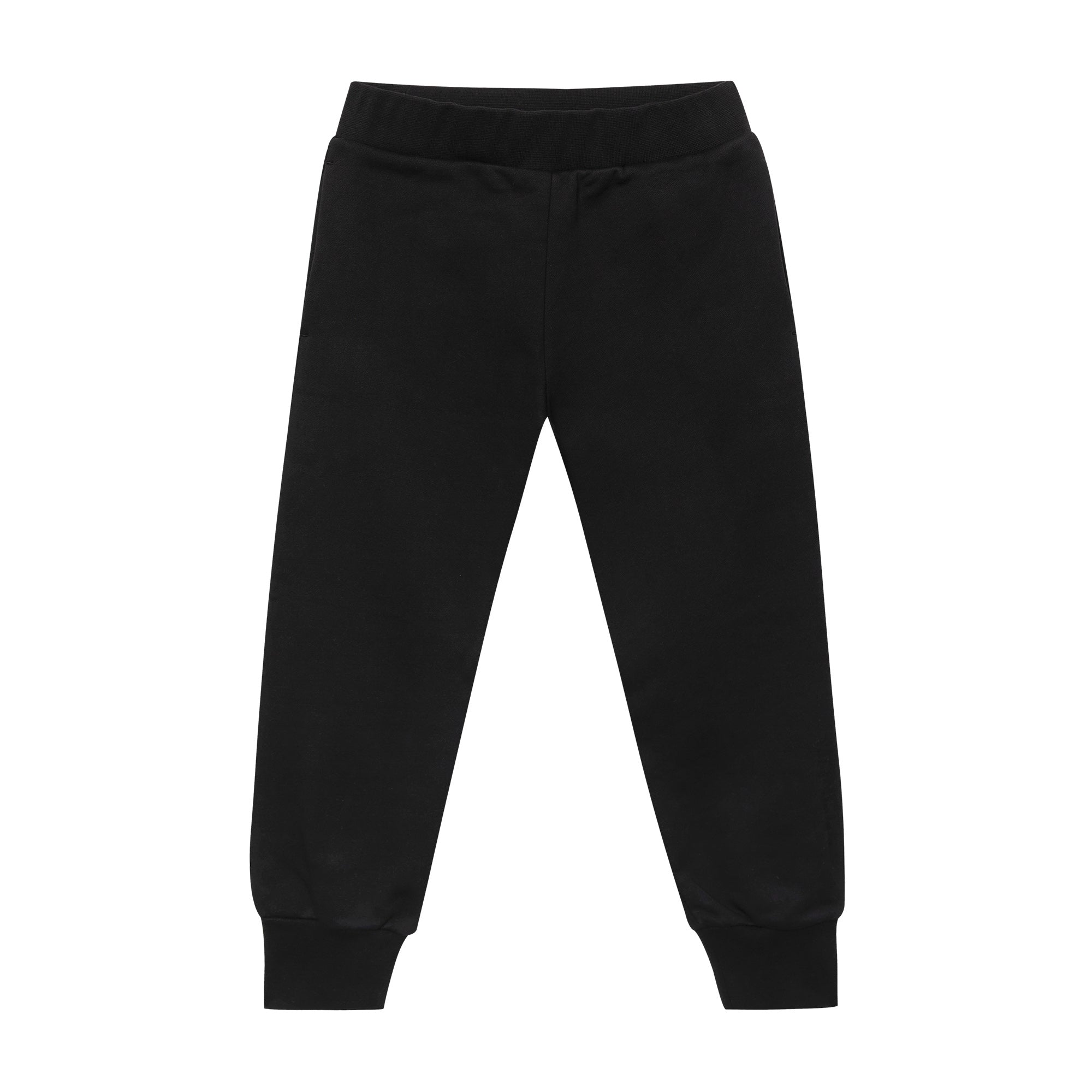 Girls Black Logo Cotton Trousers