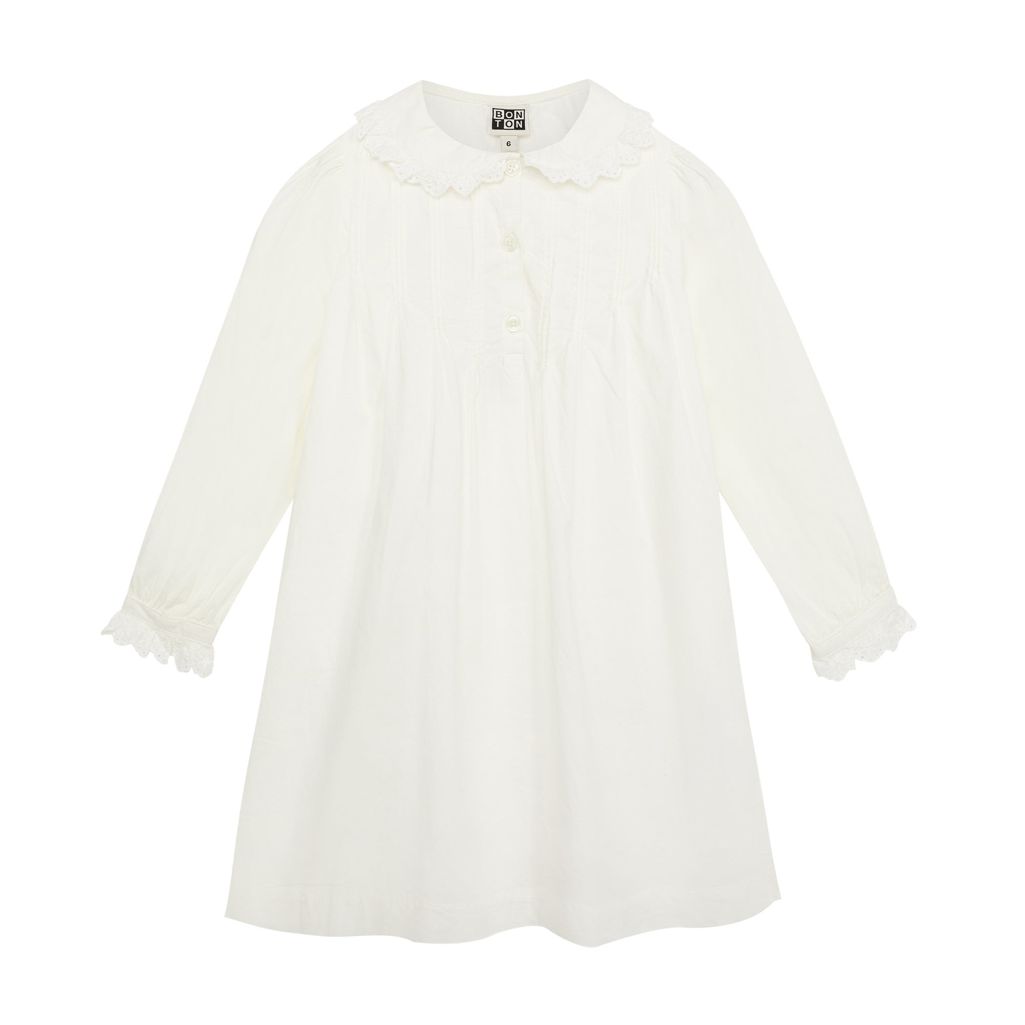 Girls White Cotton Dress