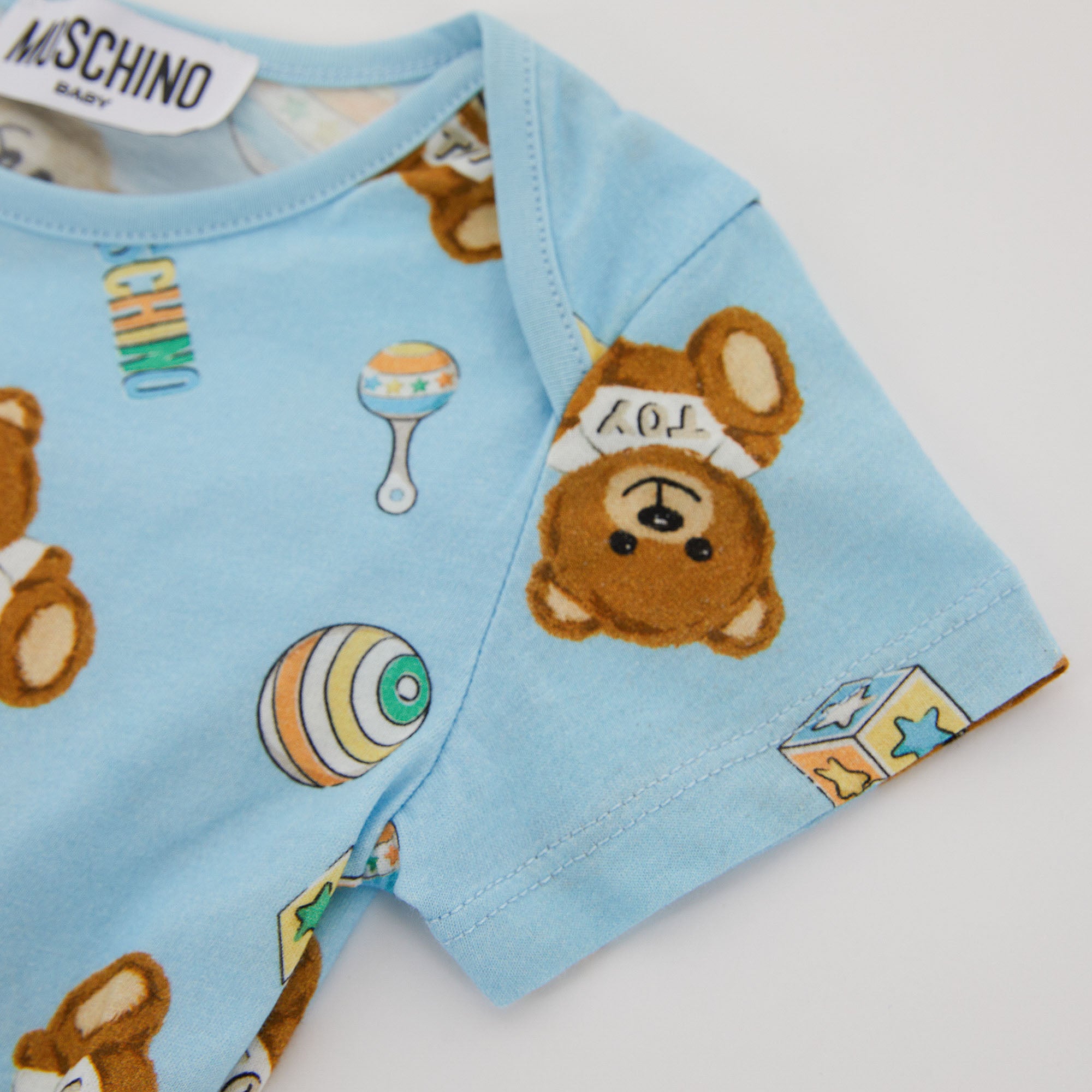 Baby Boys Blue Cotton Babysuit Set