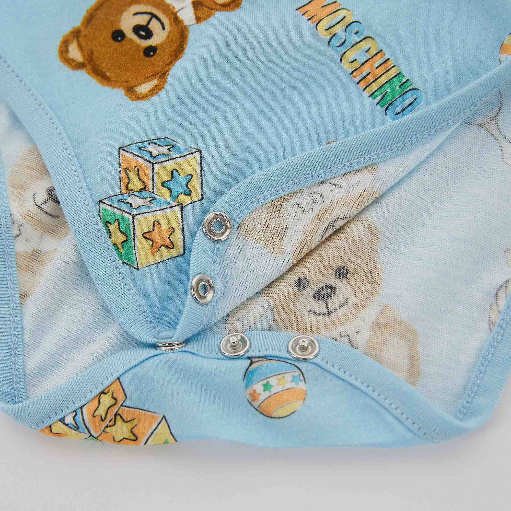 Baby Boys Blue Cotton Babysuit Set