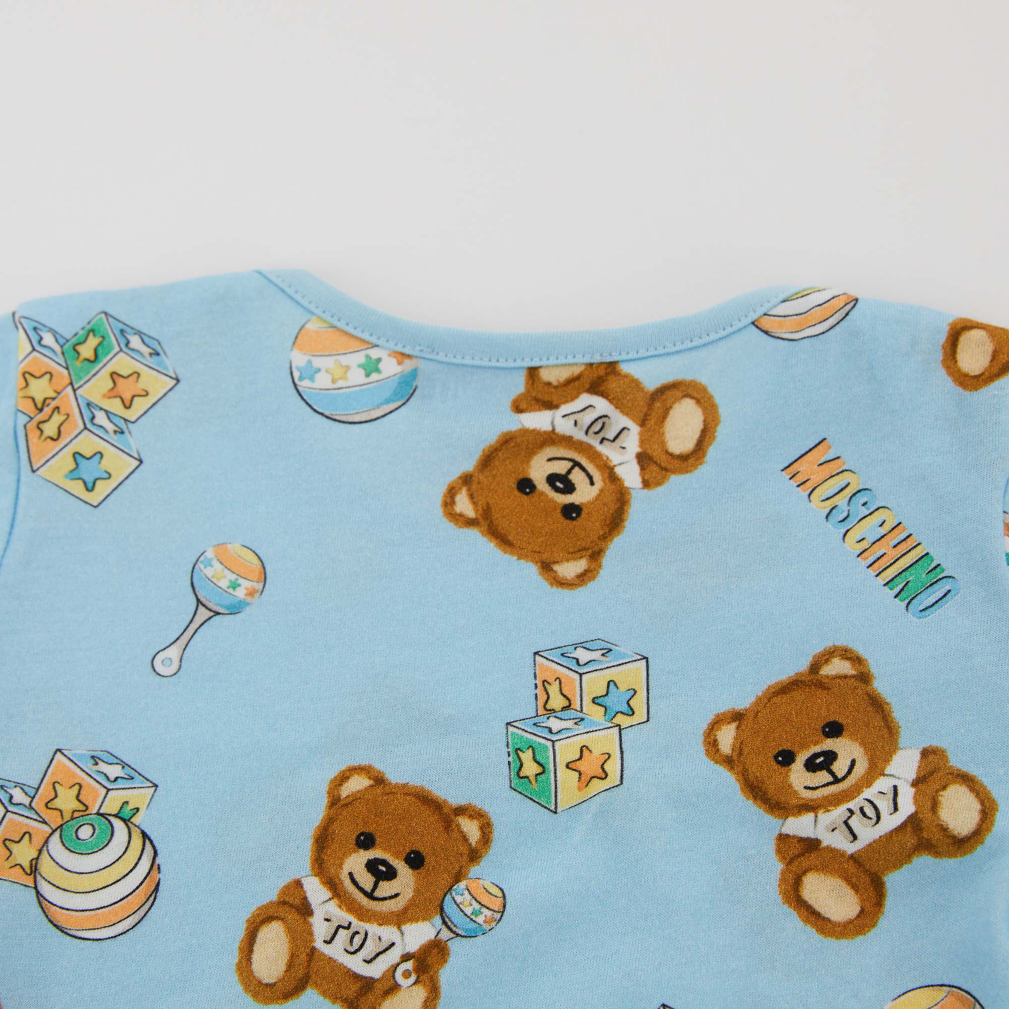 Baby Boys Blue Cotton Babysuit Set