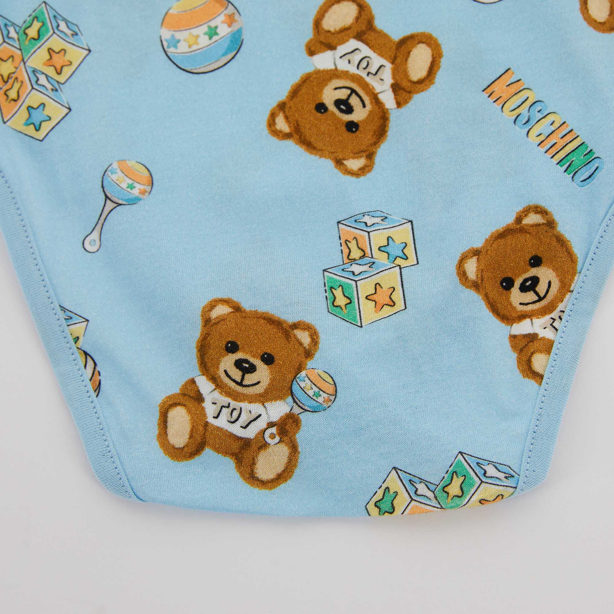 Baby Boys Blue Cotton Babysuit Set