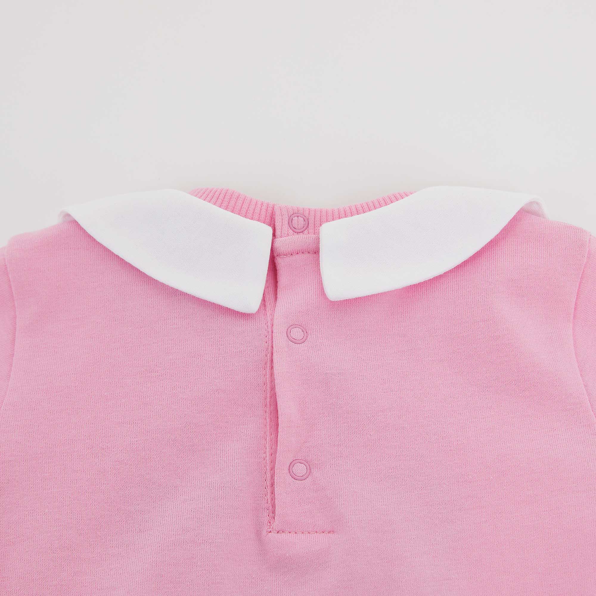 Baby Girls Bright Pink Cotton Babysuit