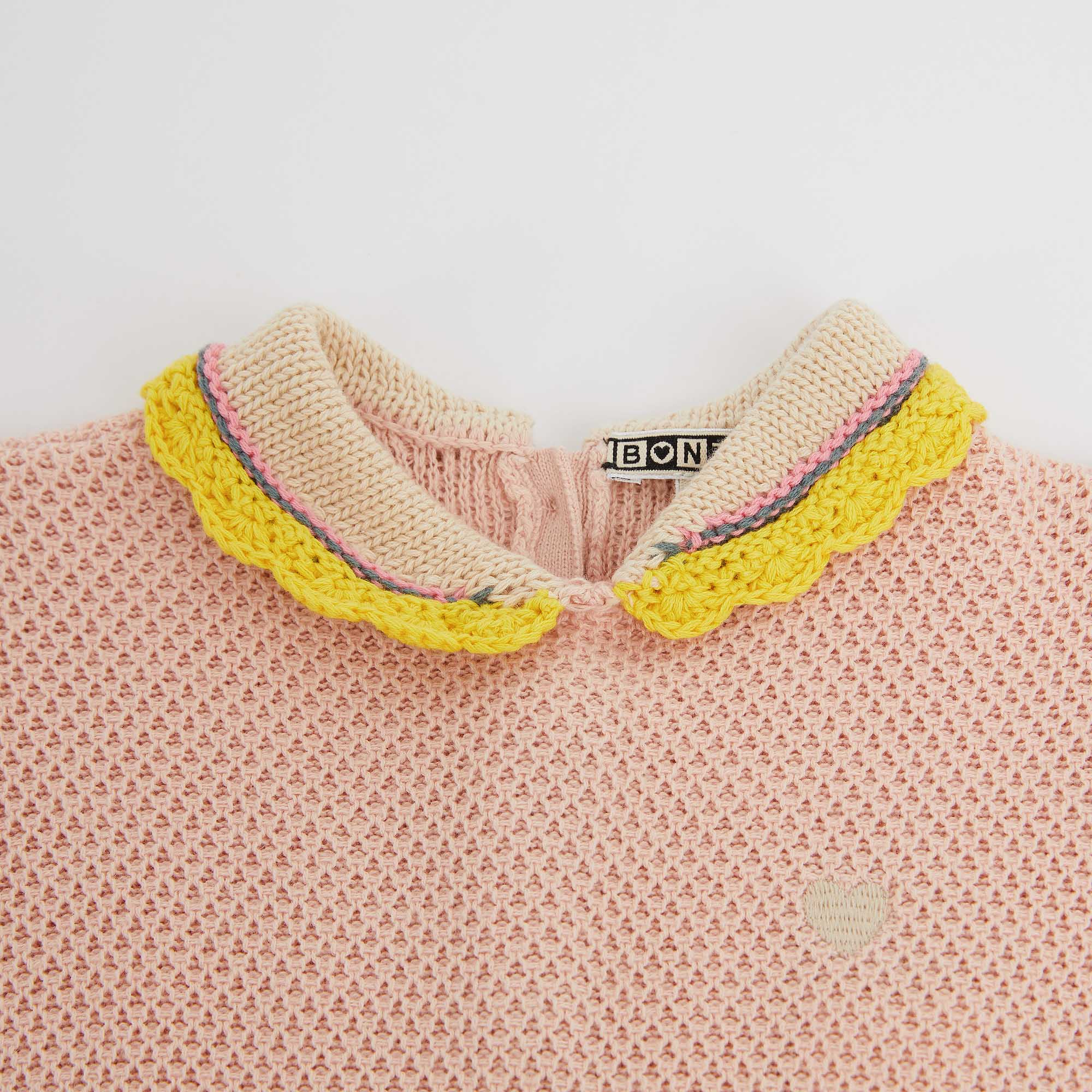 Baby Girls Light Pink Cotton Babysuit