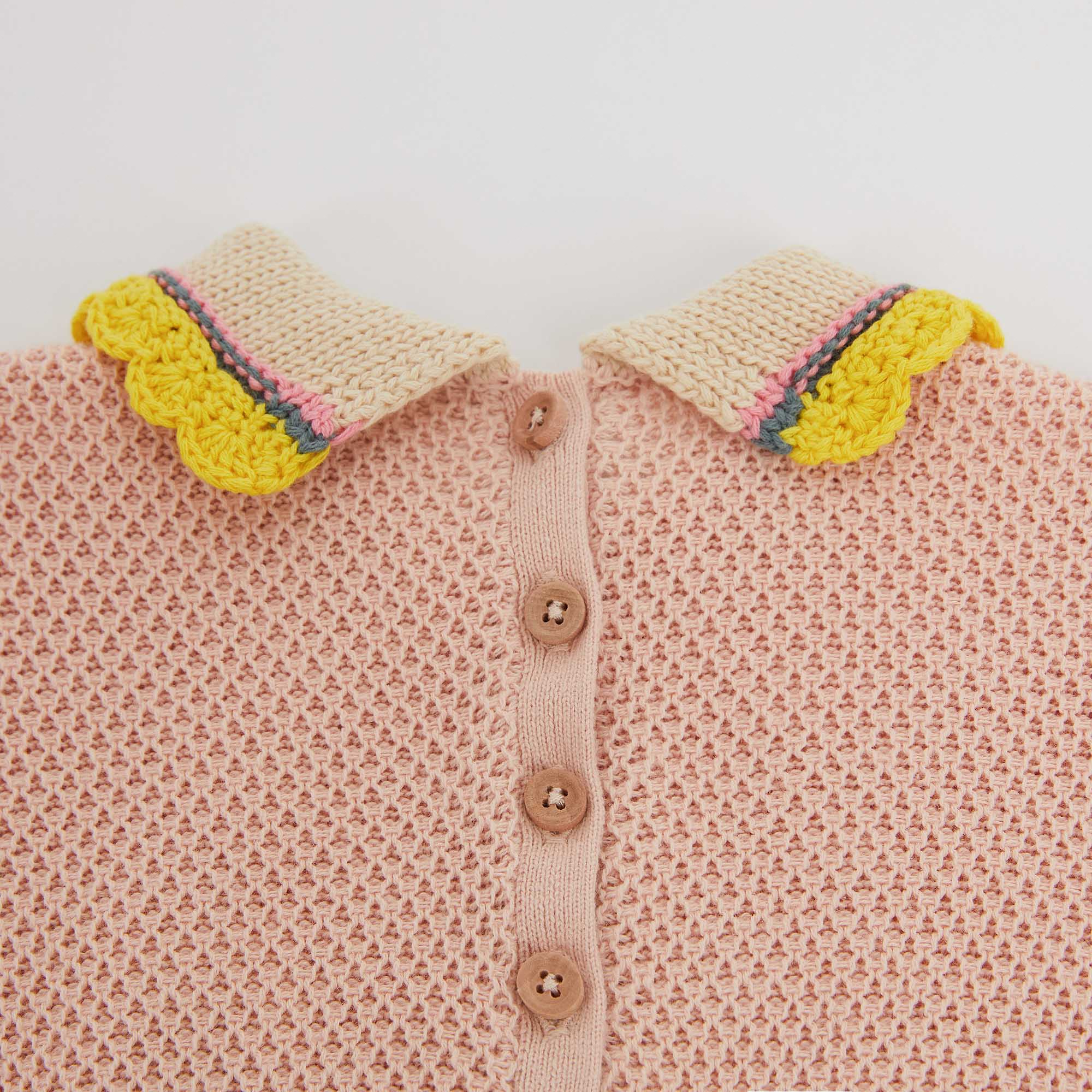 Baby Girls Light Pink Cotton Babysuit