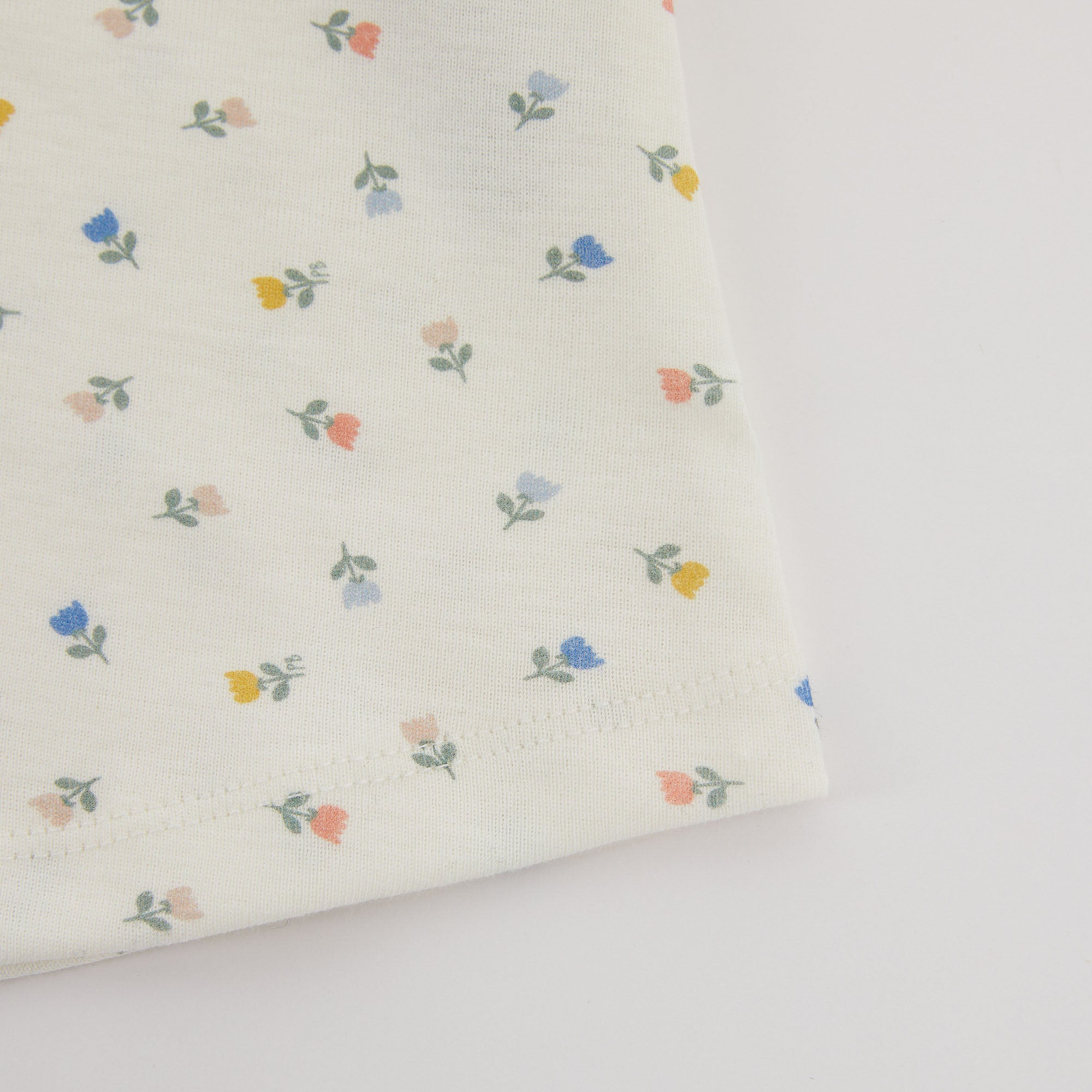 Girls White Printed Cotton Nightwear Dress