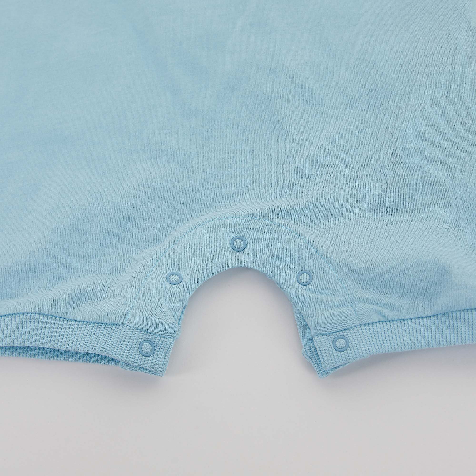Baby Boys Blue Cotton Babysuit