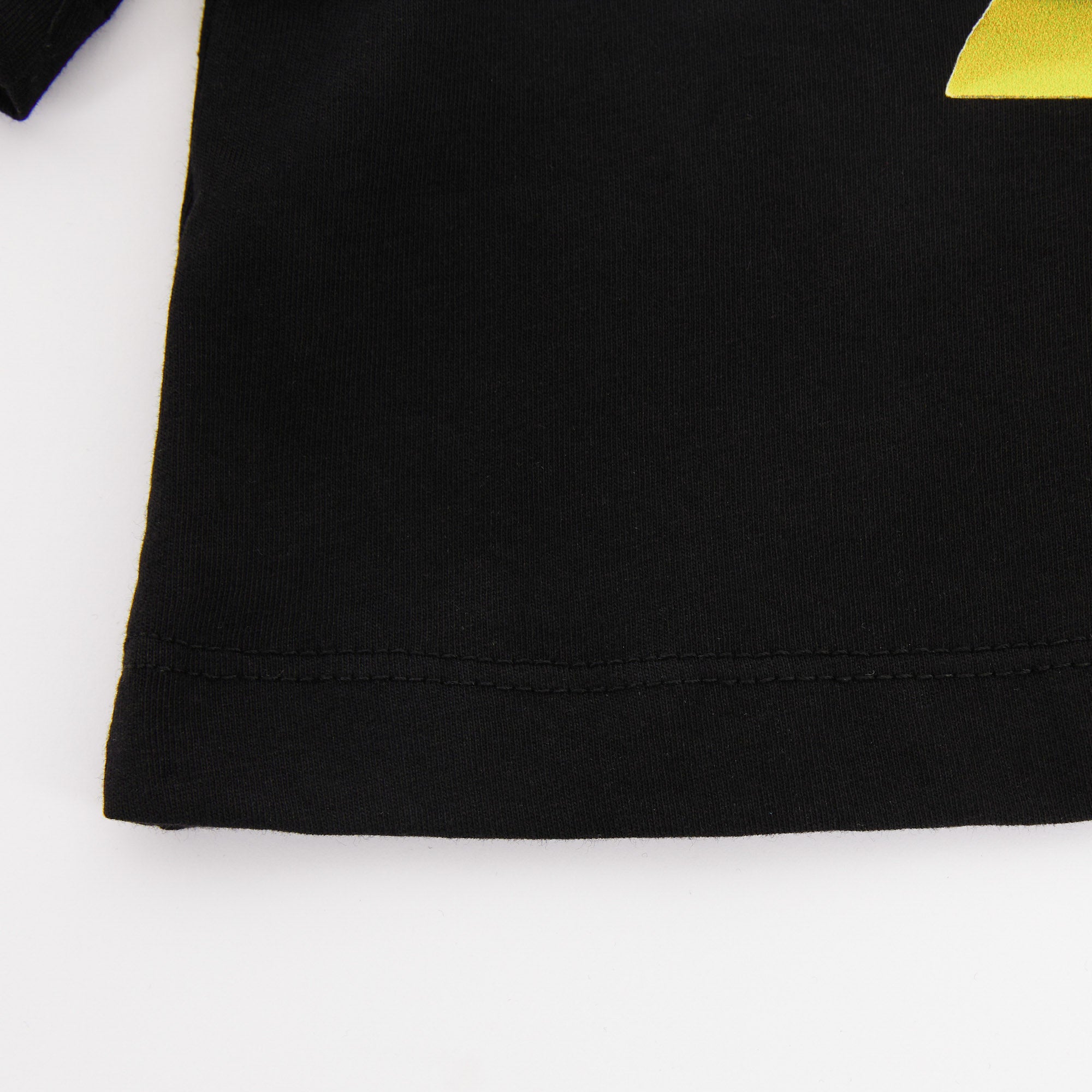 Girls Black Printed Cotton T-Shirt