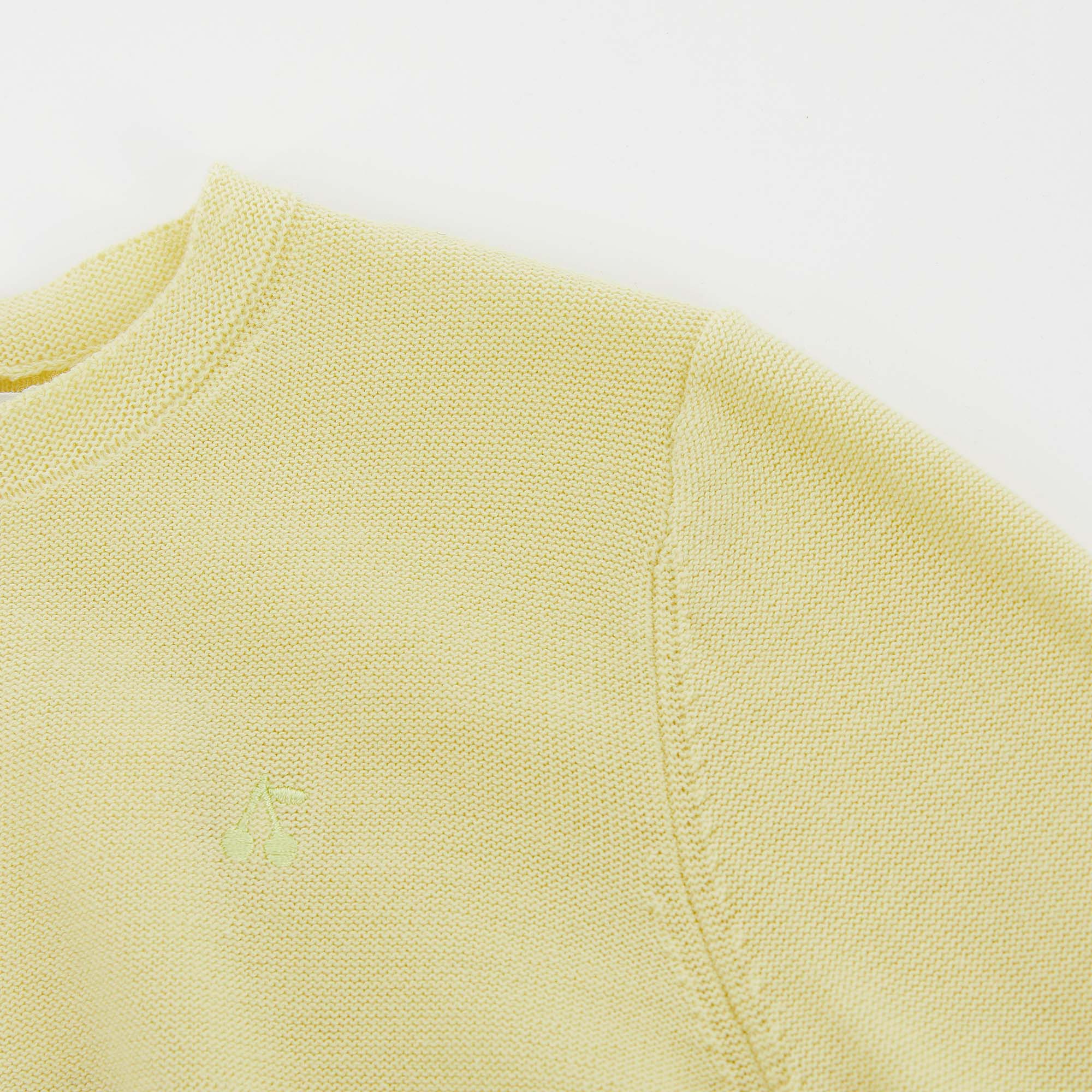 Girls Yellow Cotton Cardigan