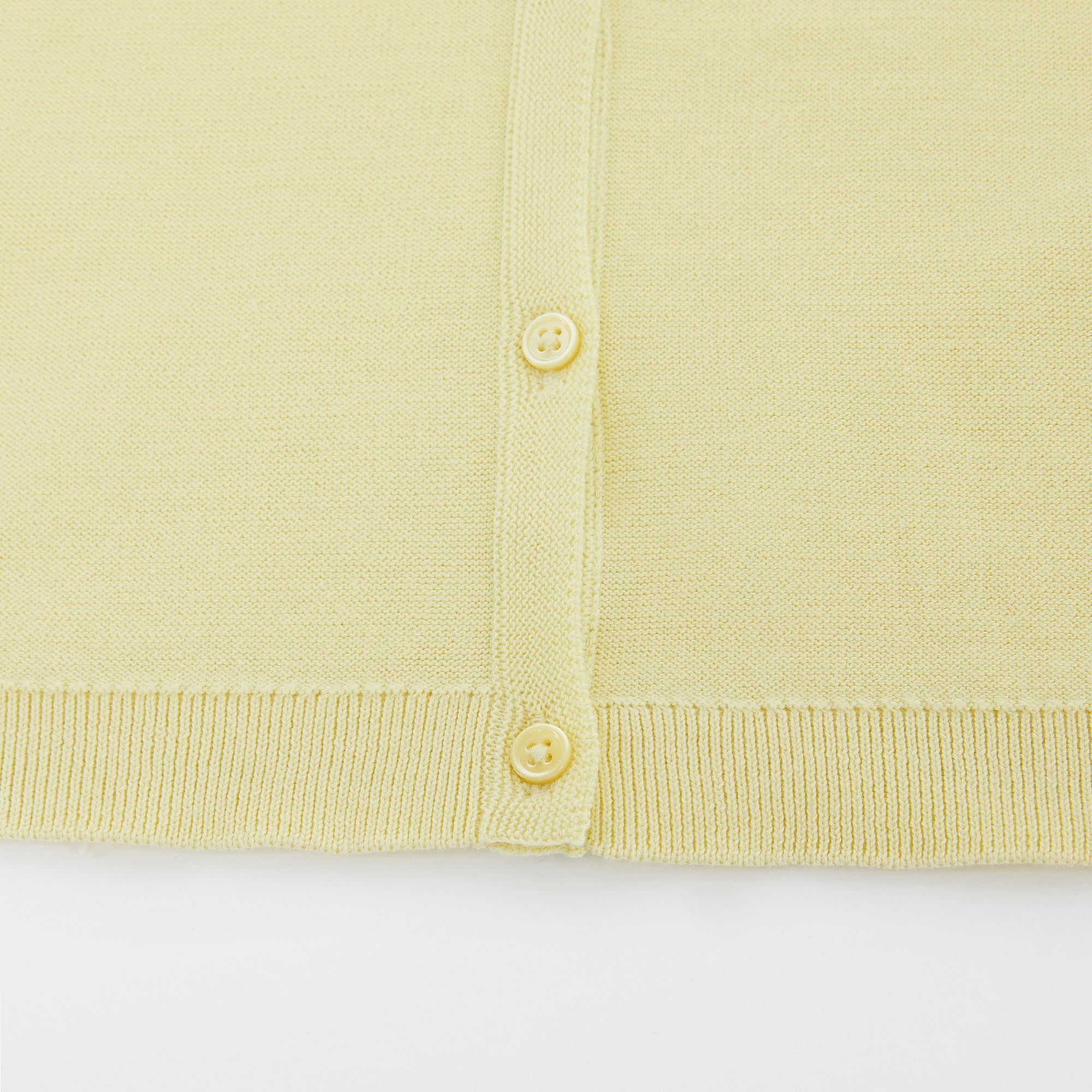 Girls Yellow Cotton Cardigan