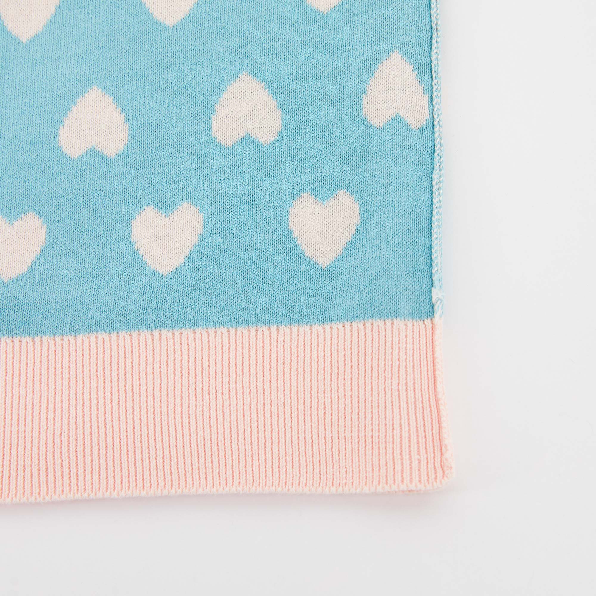 Girls Light Pink Hearts Sweater