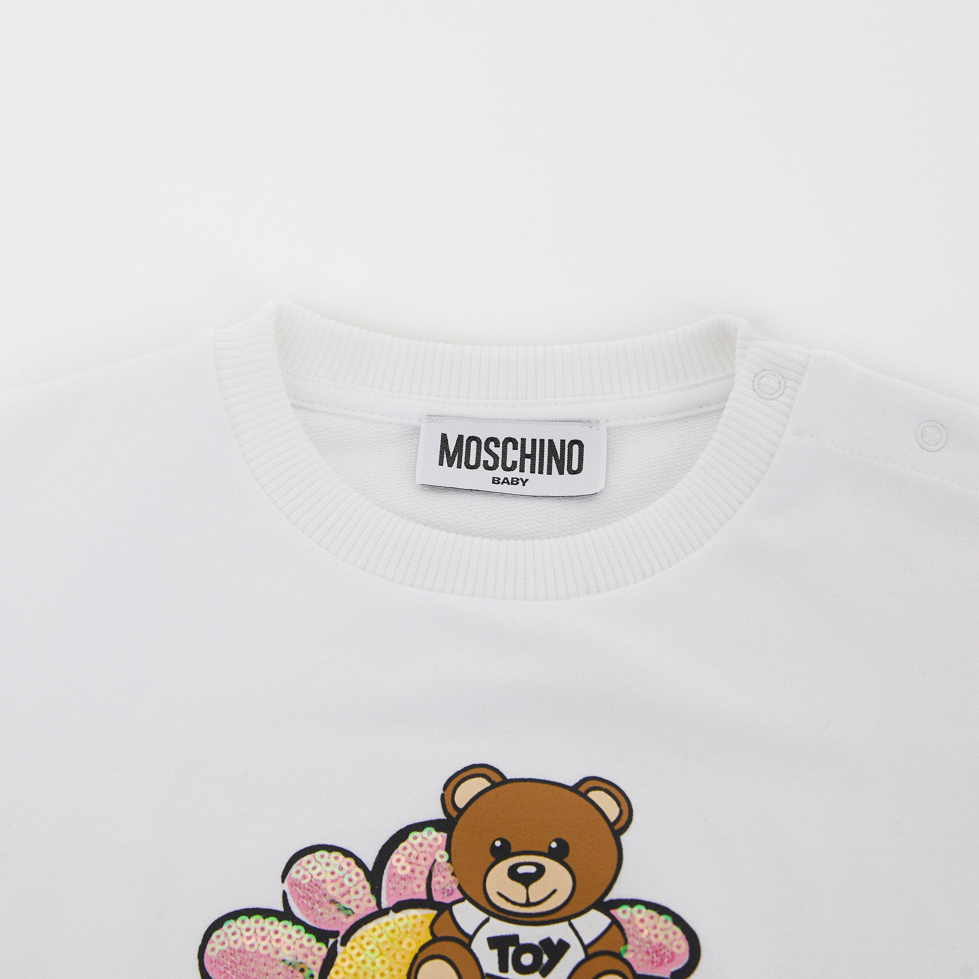 Baby Girls White Printed Cotton Sweatshirt