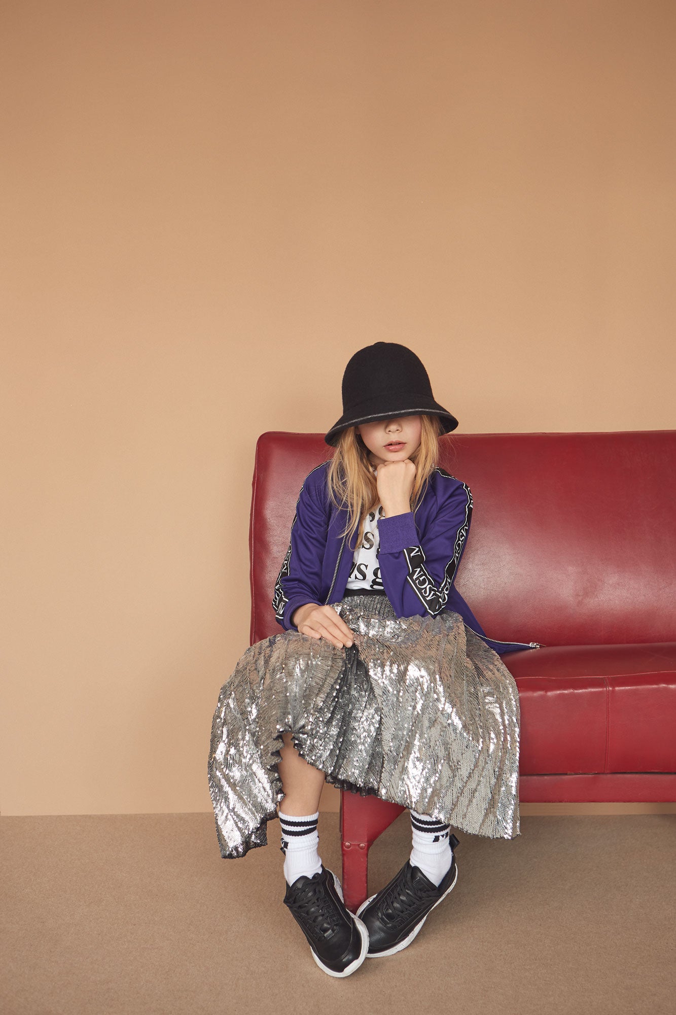 Girls Silver Pleated Dress