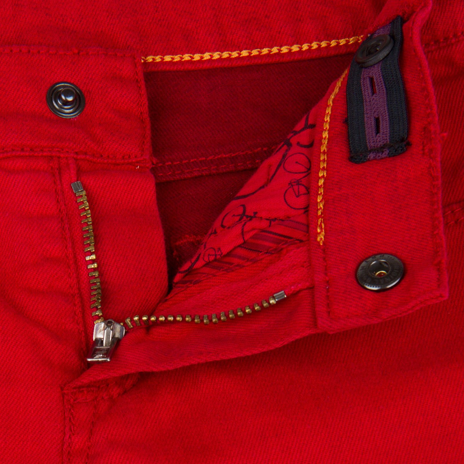 Baby Girls Red Trousers With A Leather Logo Patc - CÉMAROSE | Children's Fashion Store - 3