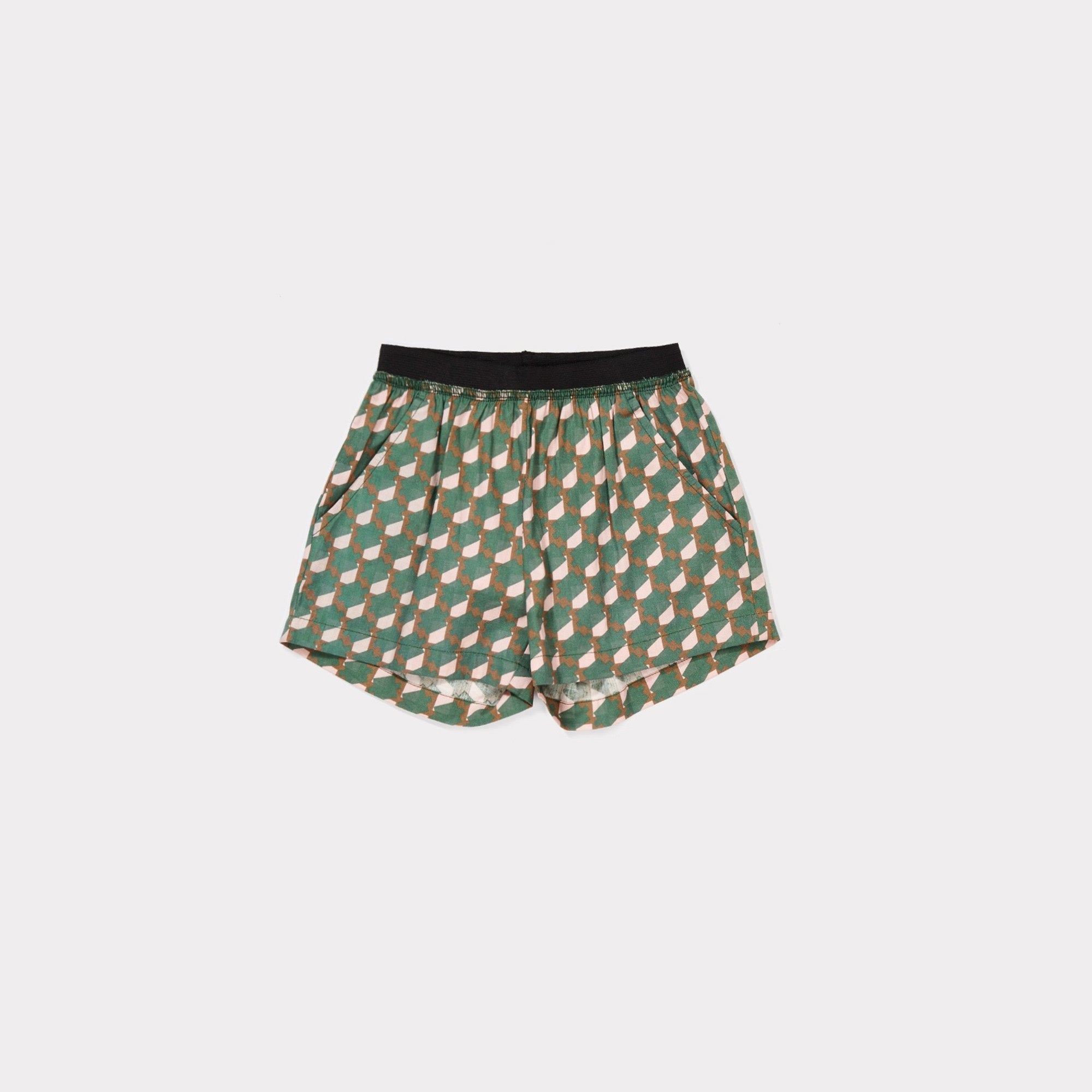 Girls Mint & Pink Woven Shorts