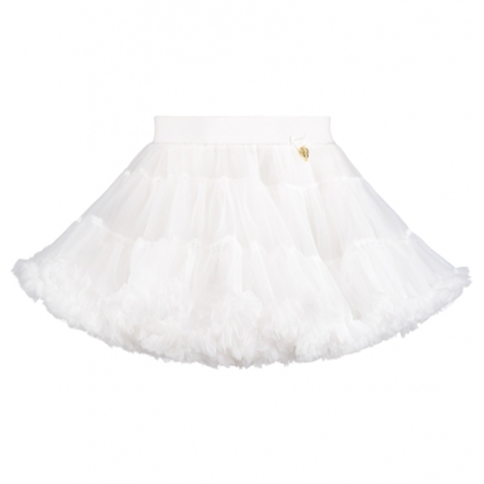 Girls White Nylon Knitted Skirt