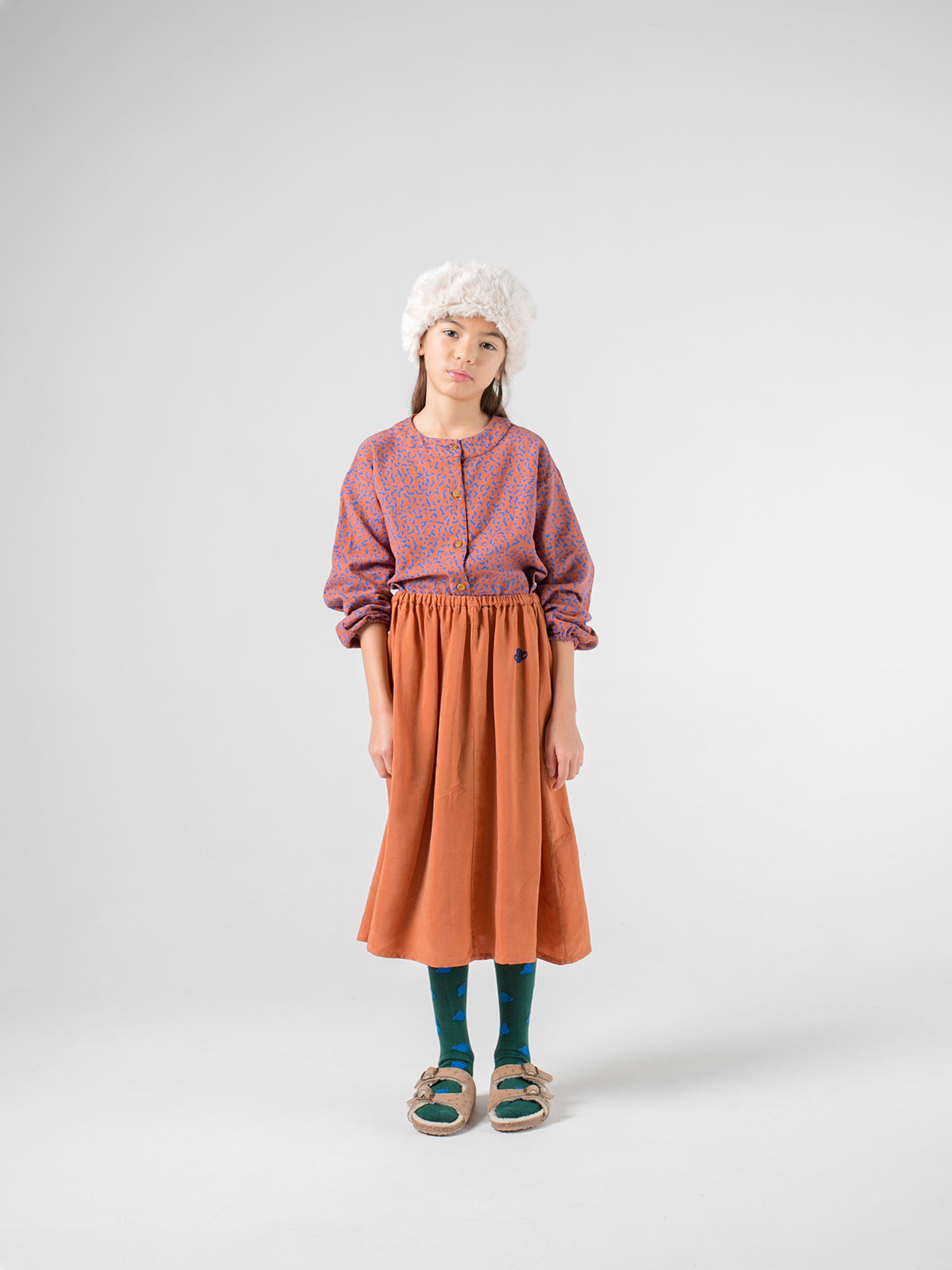 Girls Red Stardust Cotton Blouse