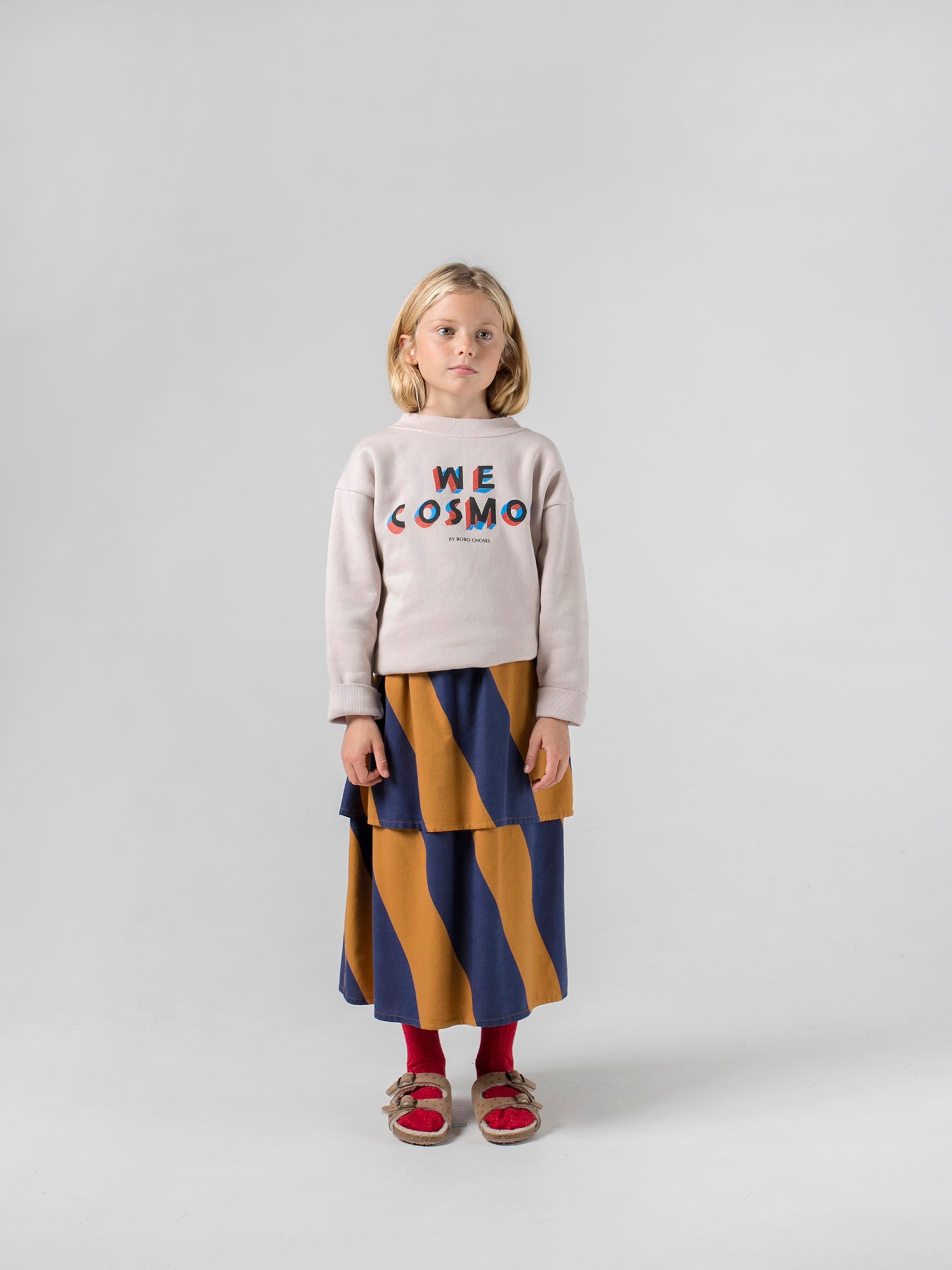 Girls Light Pink Logo Cotton Sweatshirt