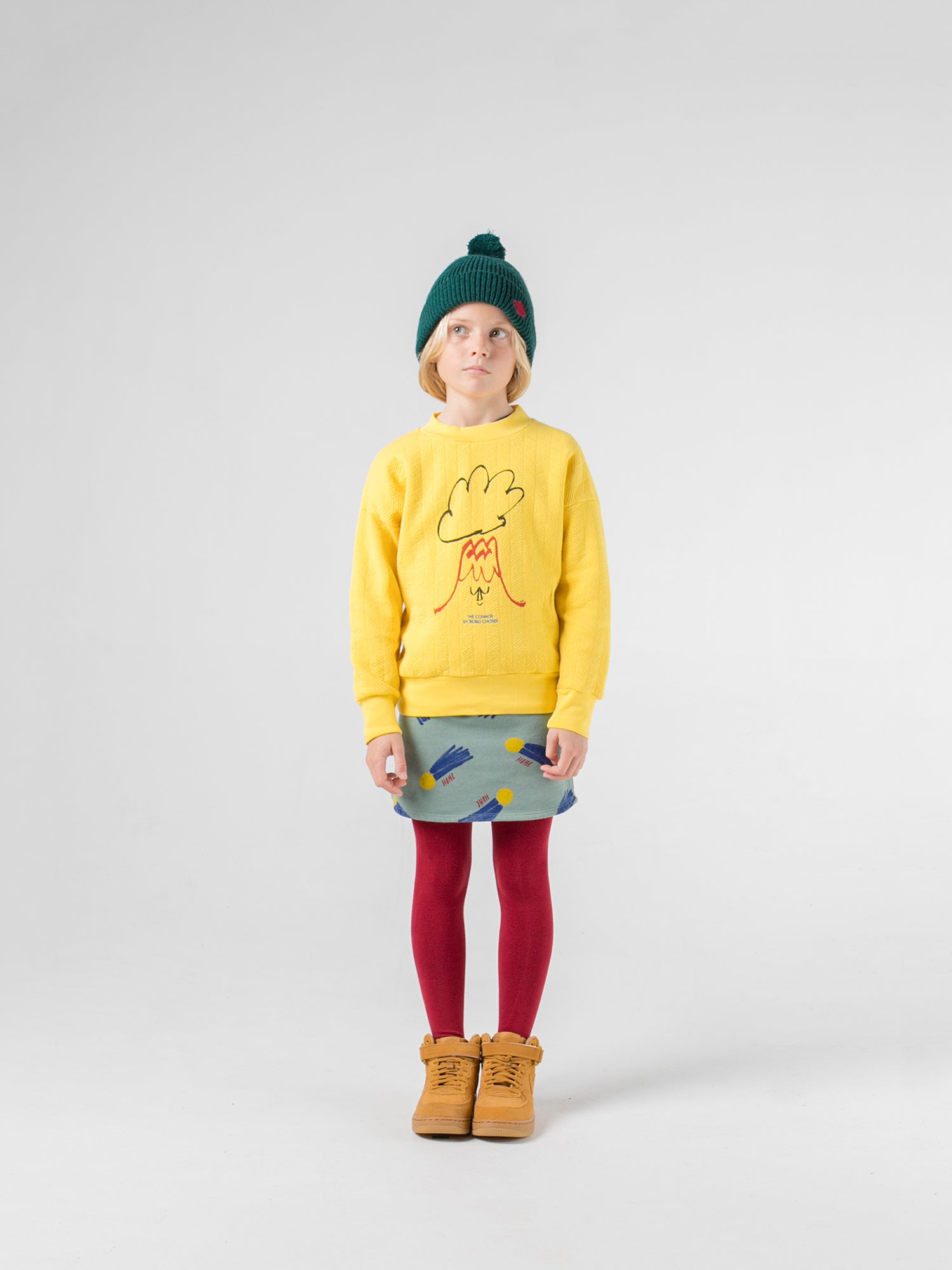 Girls Yellow Volcano Cotton Sweatshirt