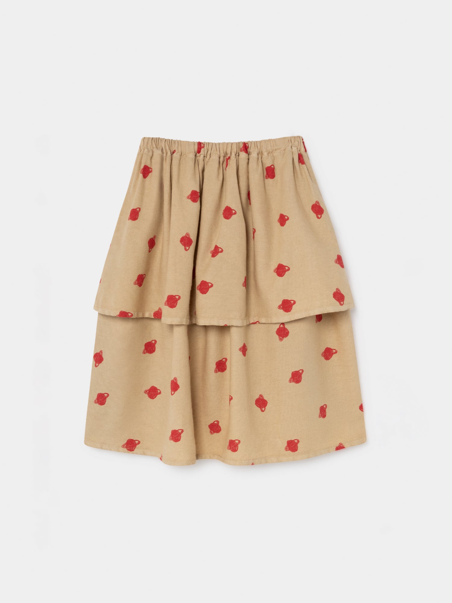 Girls Yellow Small Saturn Medium Cotton Skirt