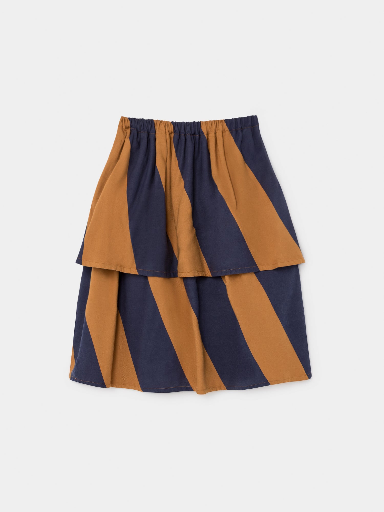 Girls Yellow Big Striped Medium Skirt