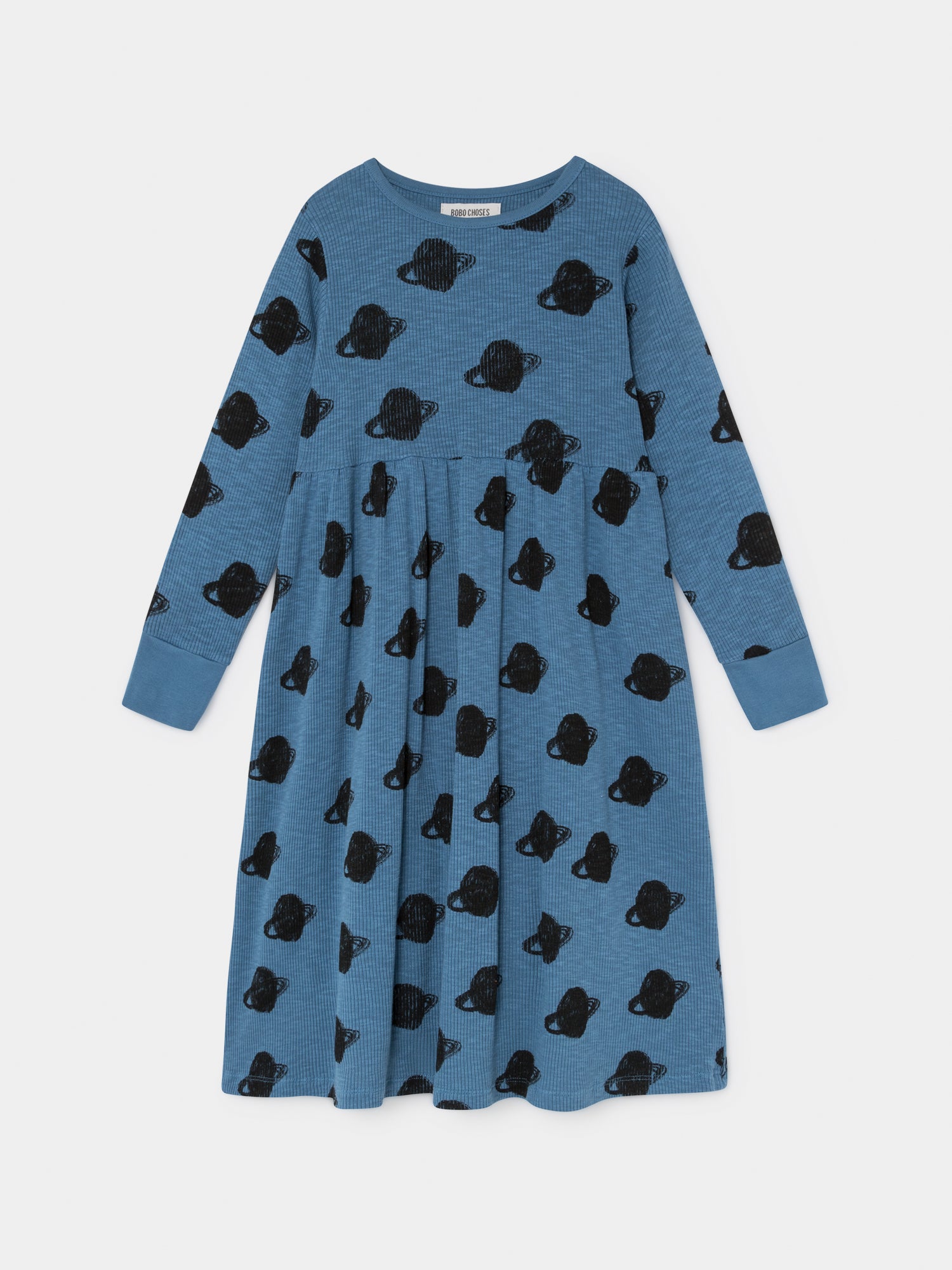 Girls Blue Big Saturn Cotton Dress