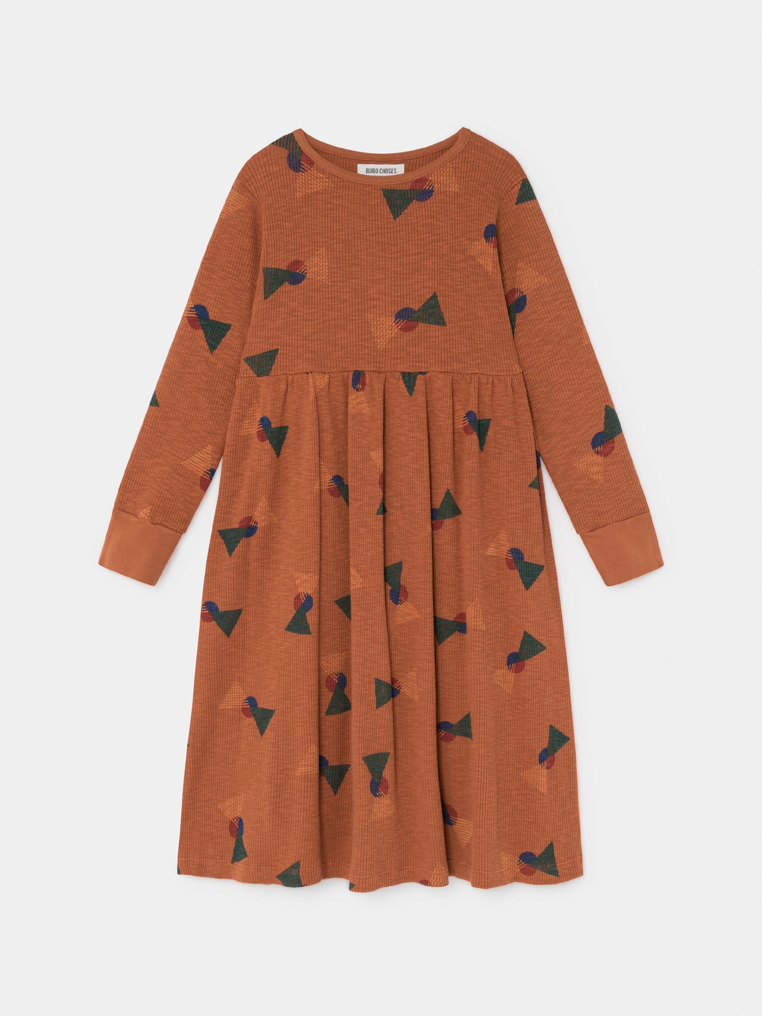 Girls Caramel Flags Cotton Dress
