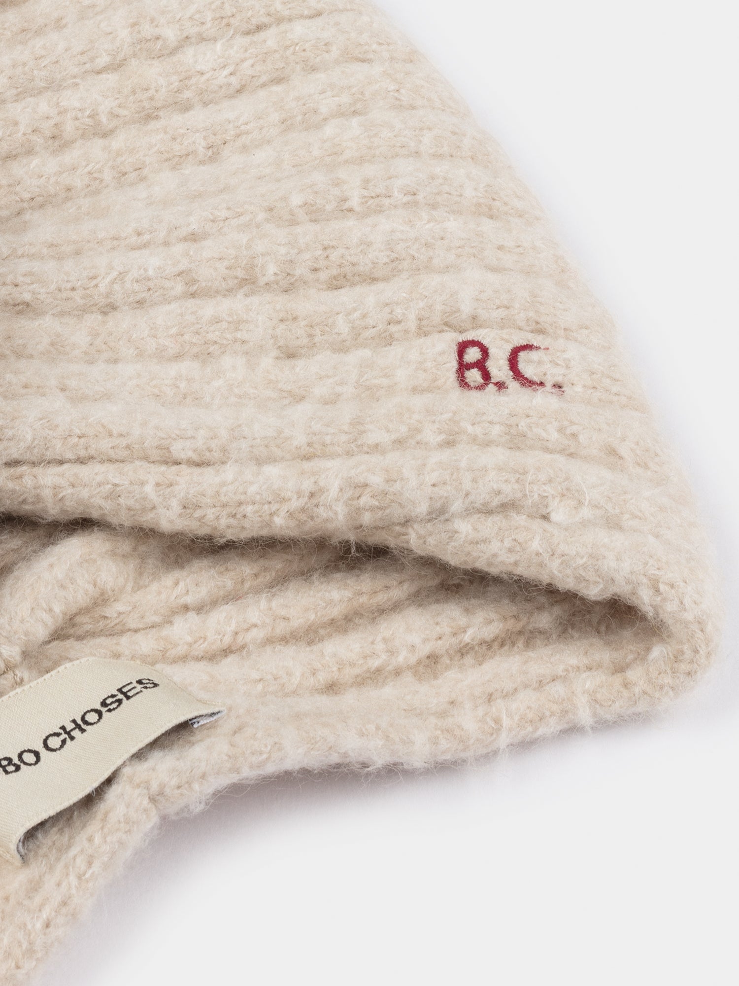 Girls Beige Twist Beanie Hat