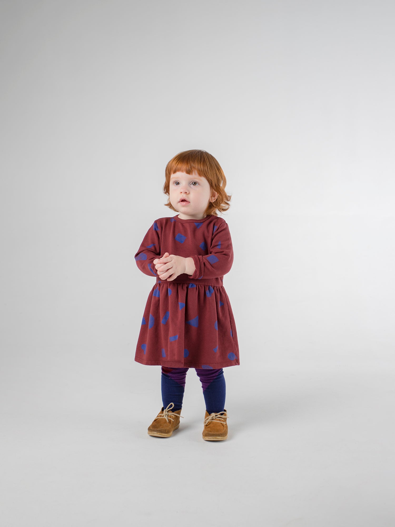 Baby Girls Dark Red Cotton Dress