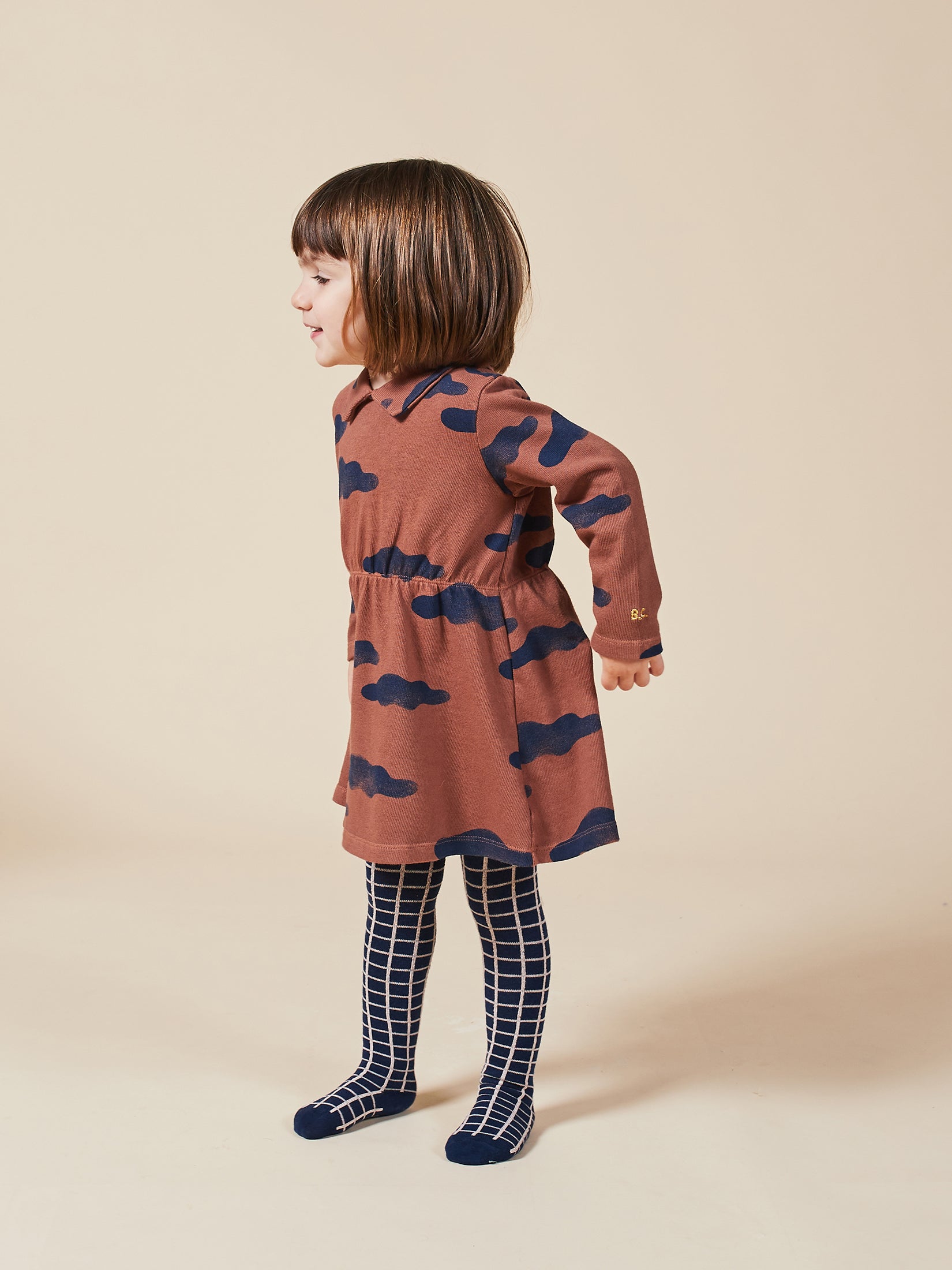 Baby Girls Mahogany Clouds Organic Cotton Dress
