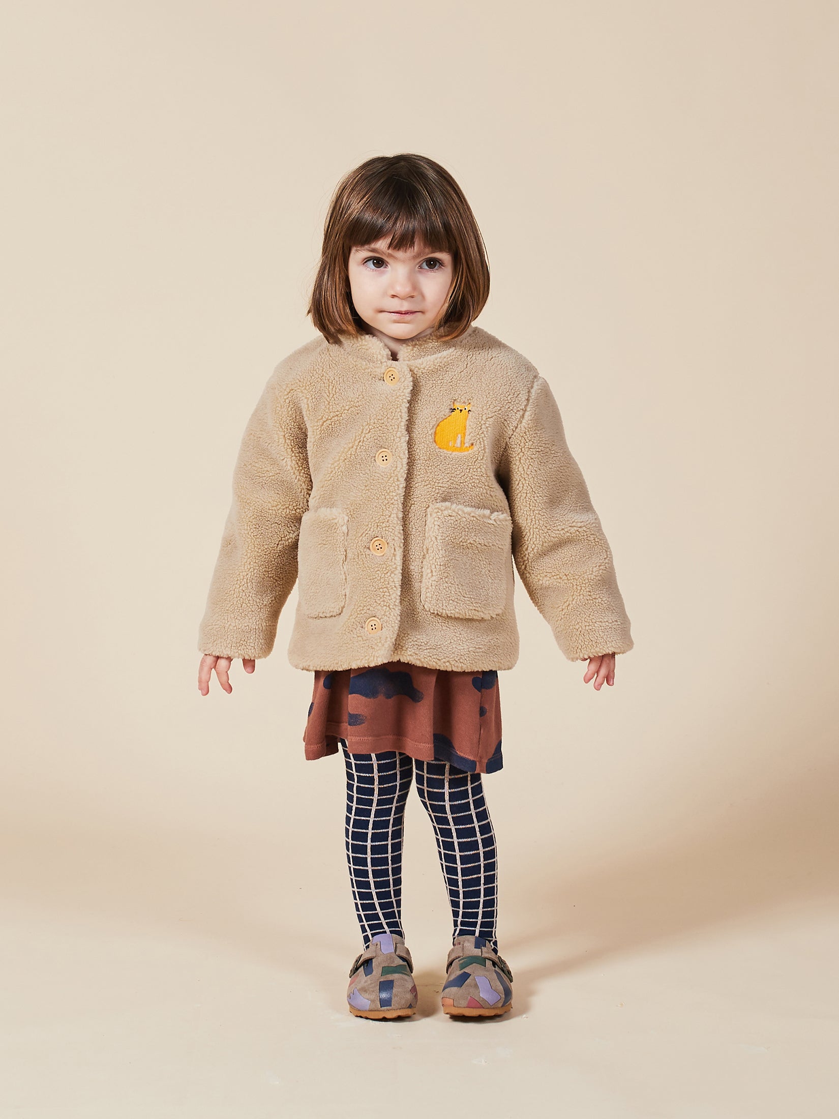 Baby Boys Brown Rice Patch Sheepskin Jacket