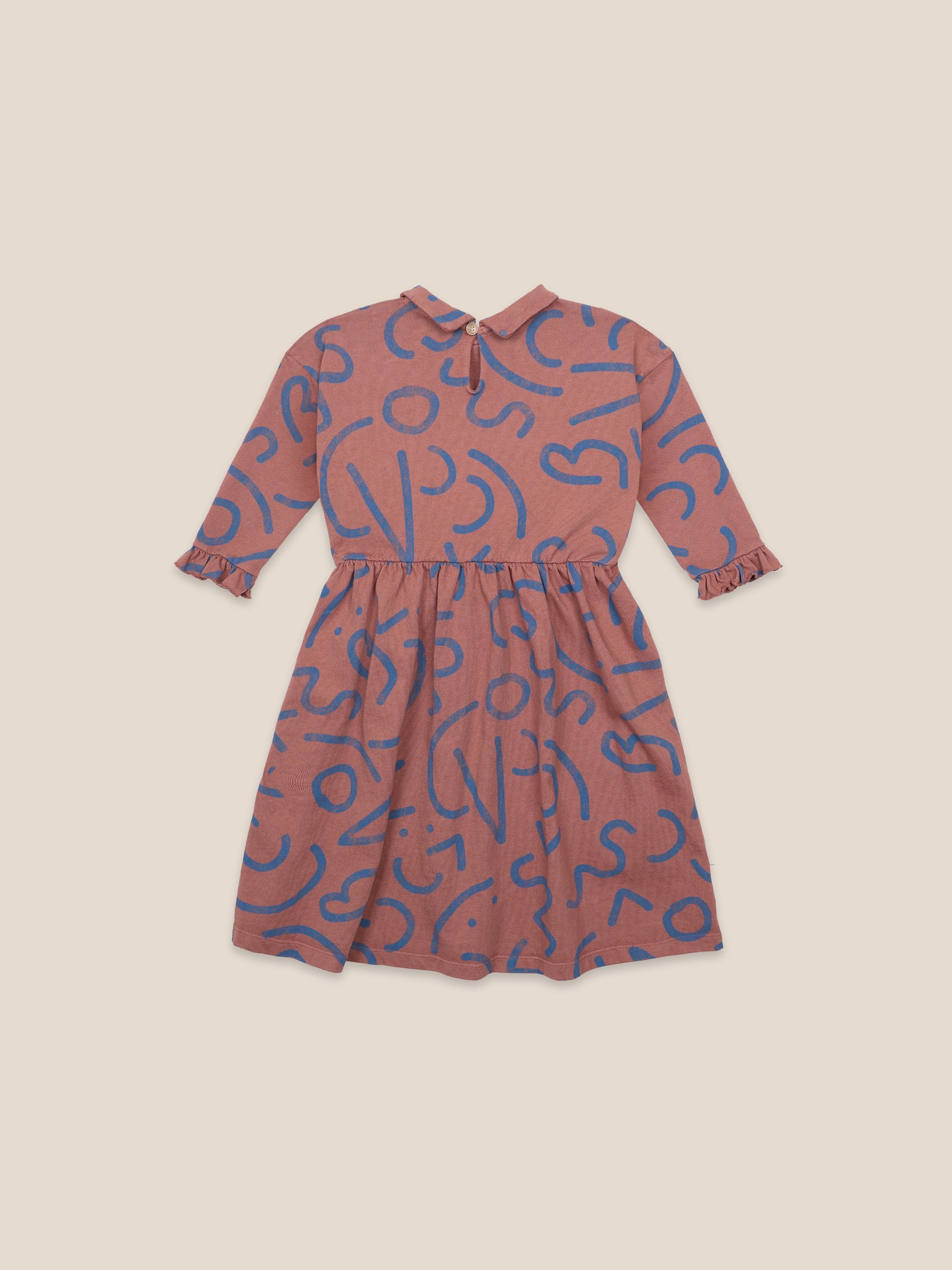 Girls Caramel Cafe Curved Lines Cotton Dress
