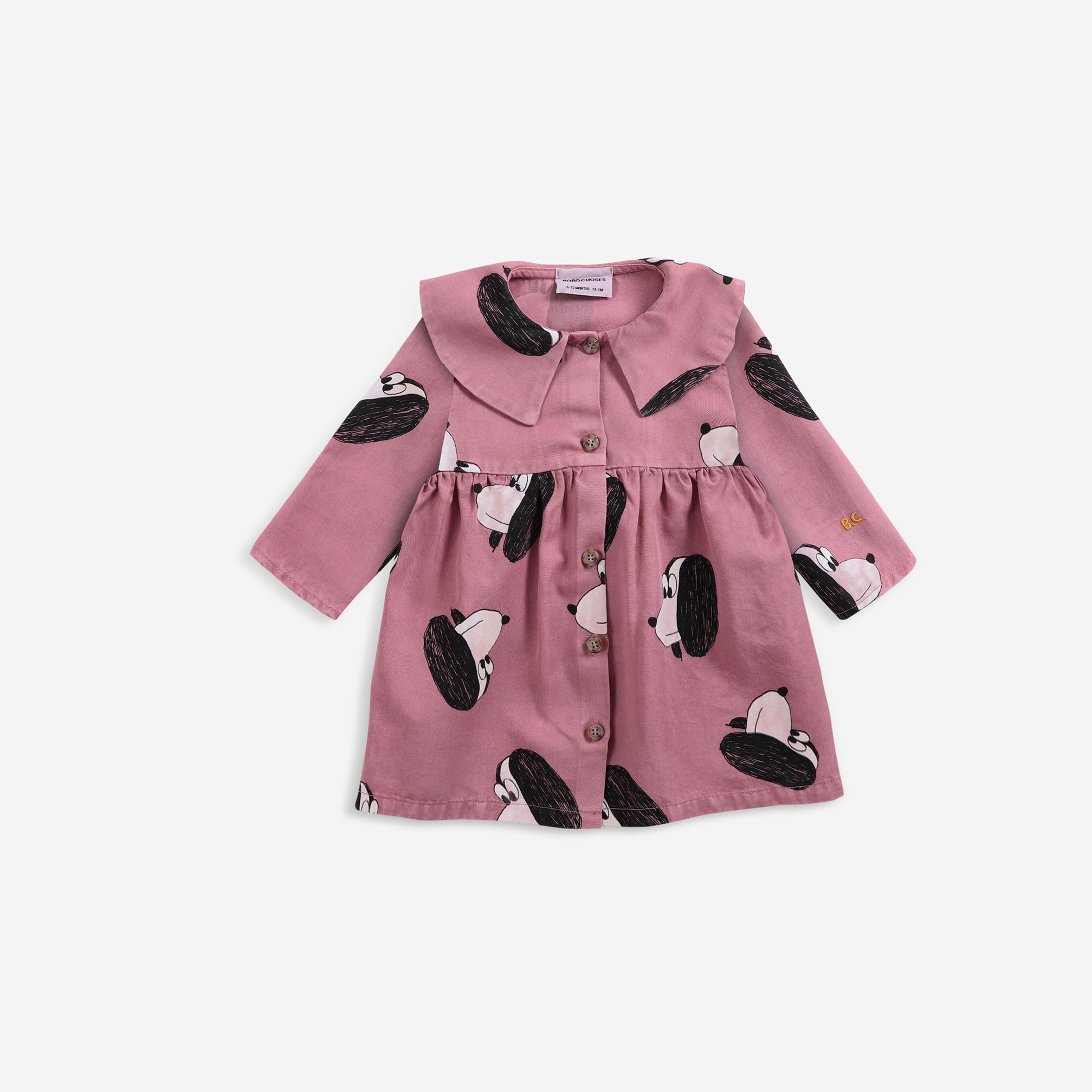 Baby Girls Pink Printed Cotton Dress