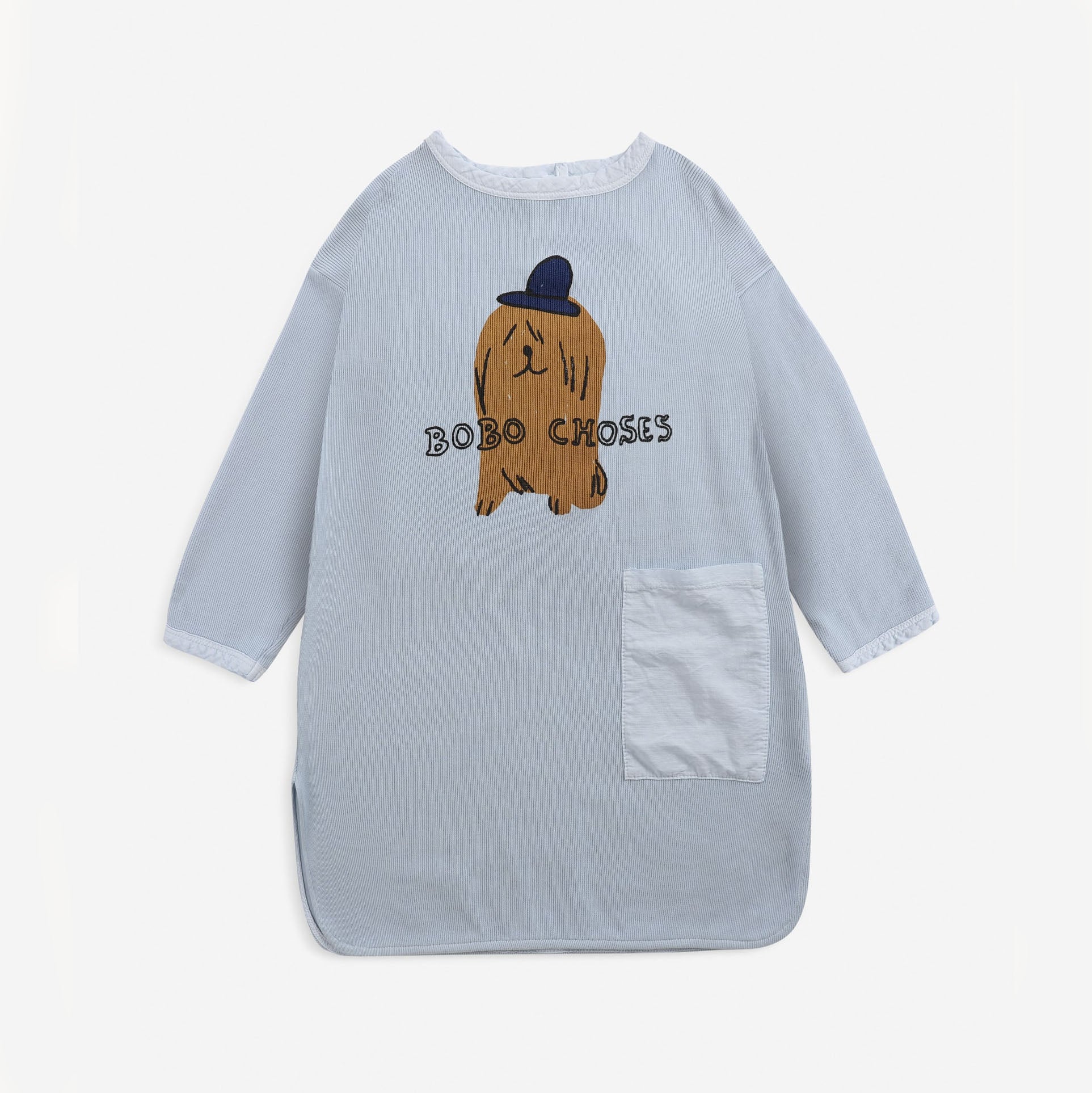 Girls Blue Printed Cotton Dress