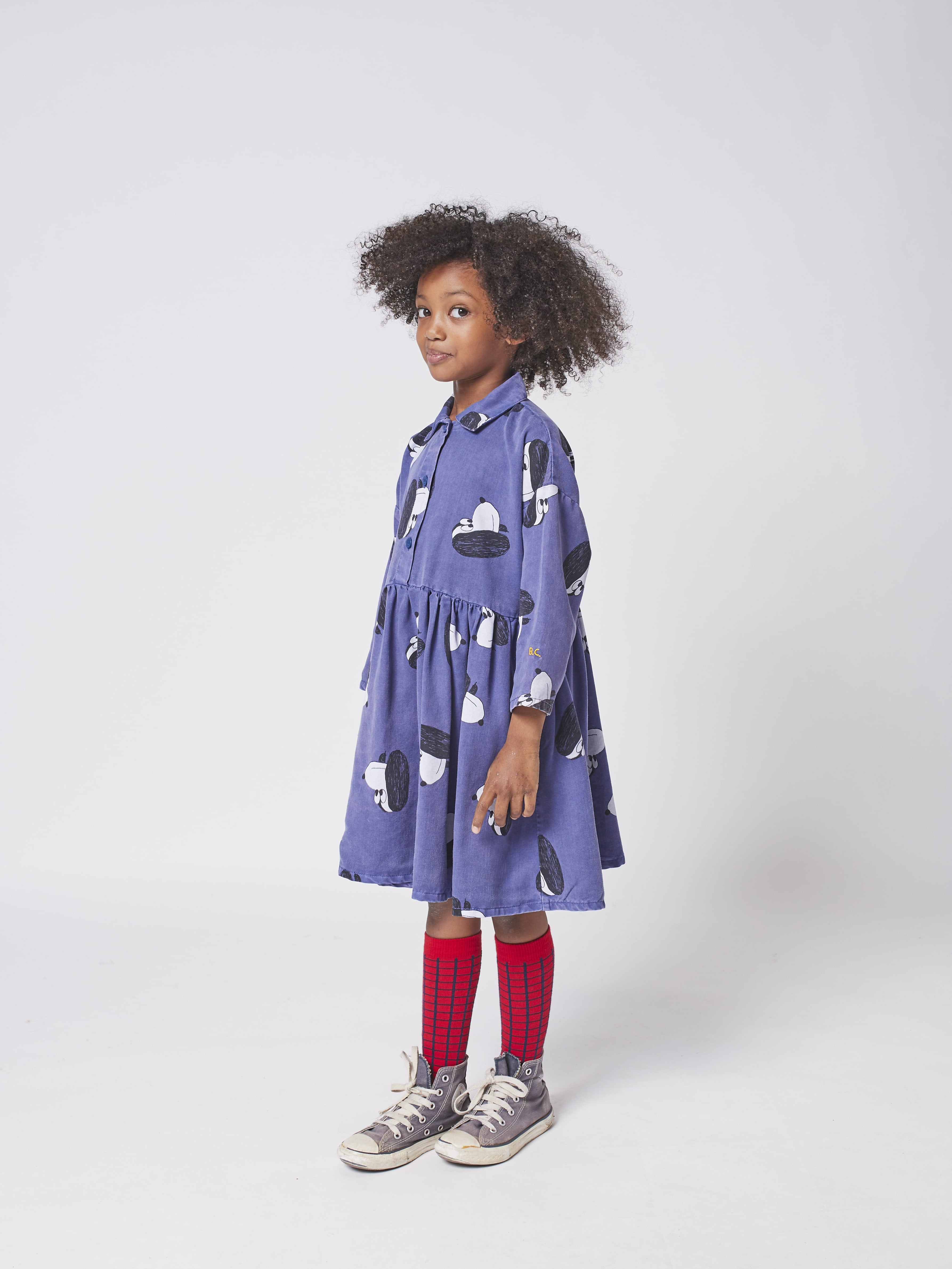 Girls Blue Printed Dress