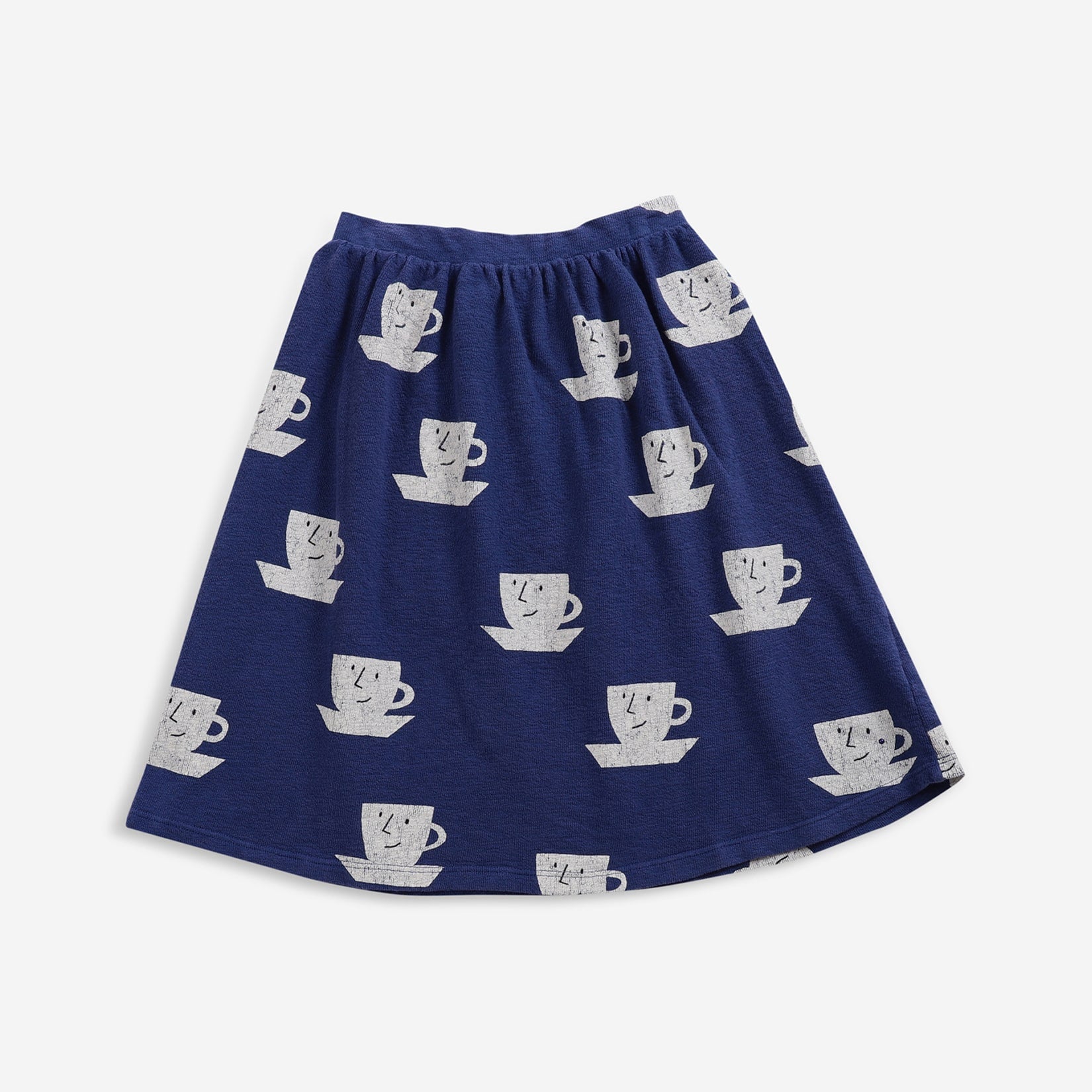 Girls Blue Printed Cotton Skirt