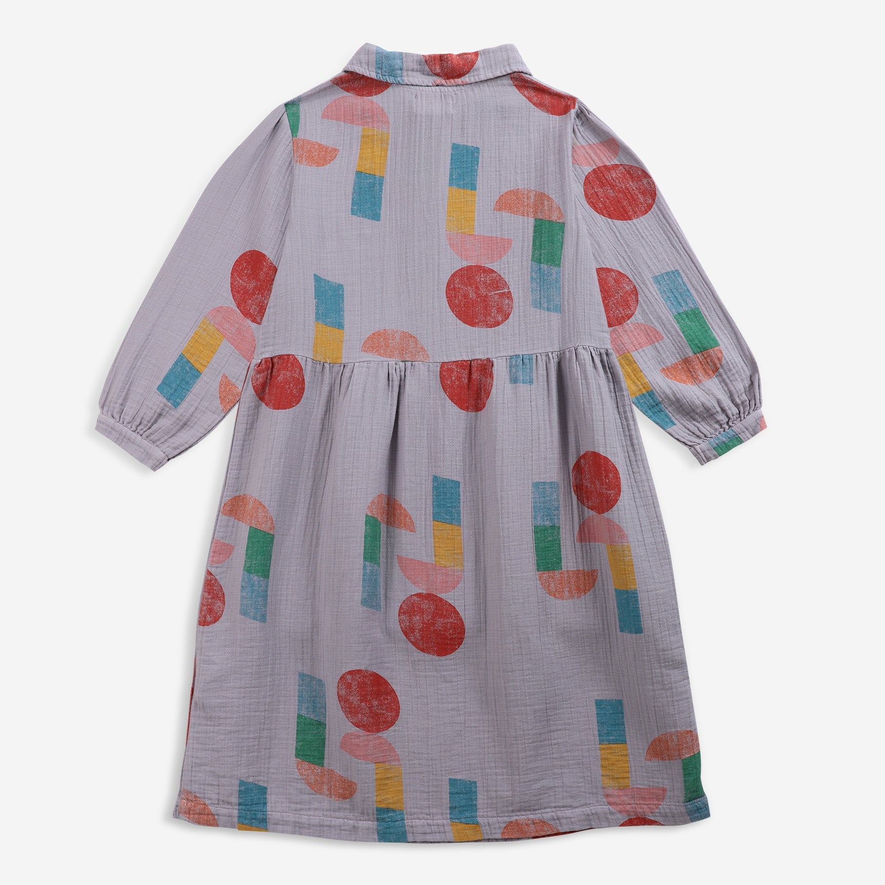 Girls Purple Printed Cotton Dress