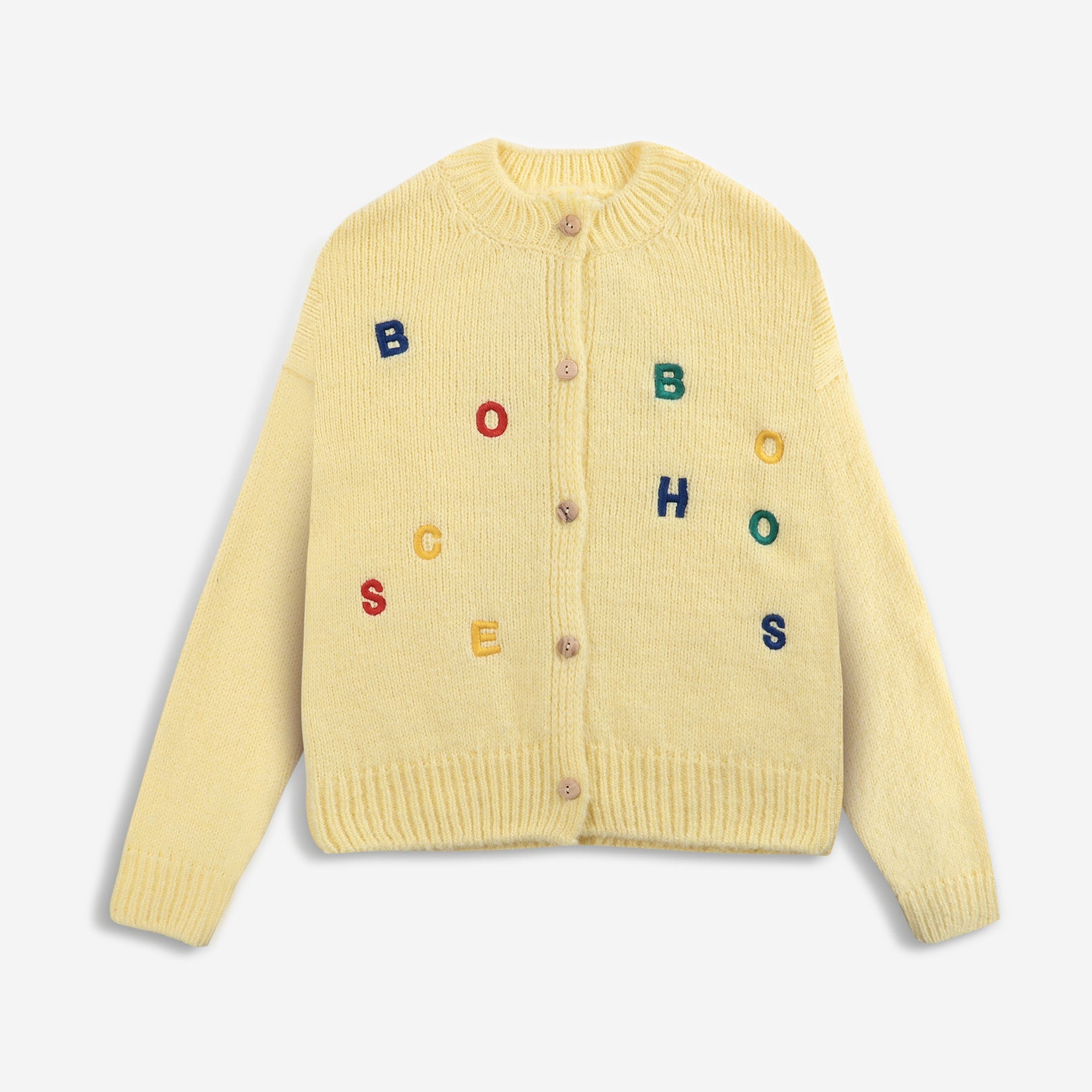 Girls Yellow Embroidered Cardigan