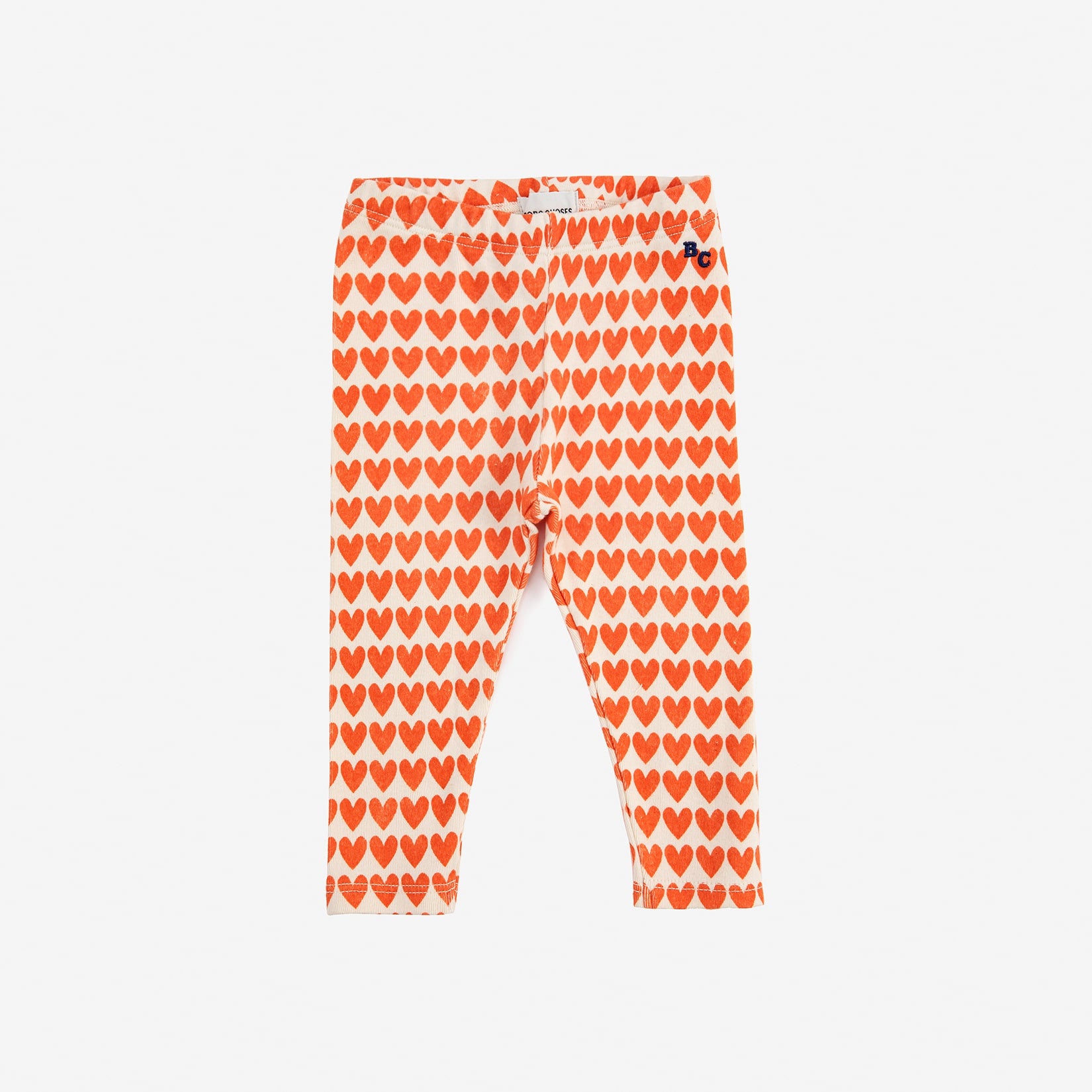Baby Boys & Girls Beige Heart Cotton Leggings